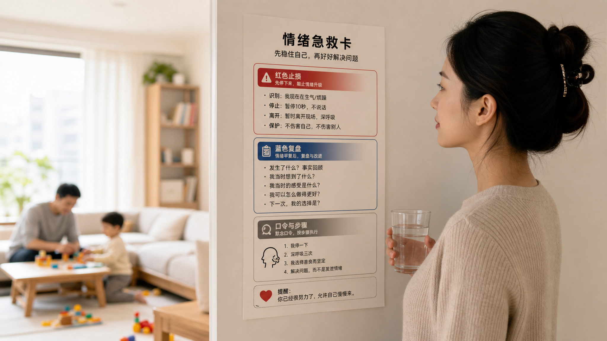 妈妈情绪快炸了：三分钟止损+复盘流程