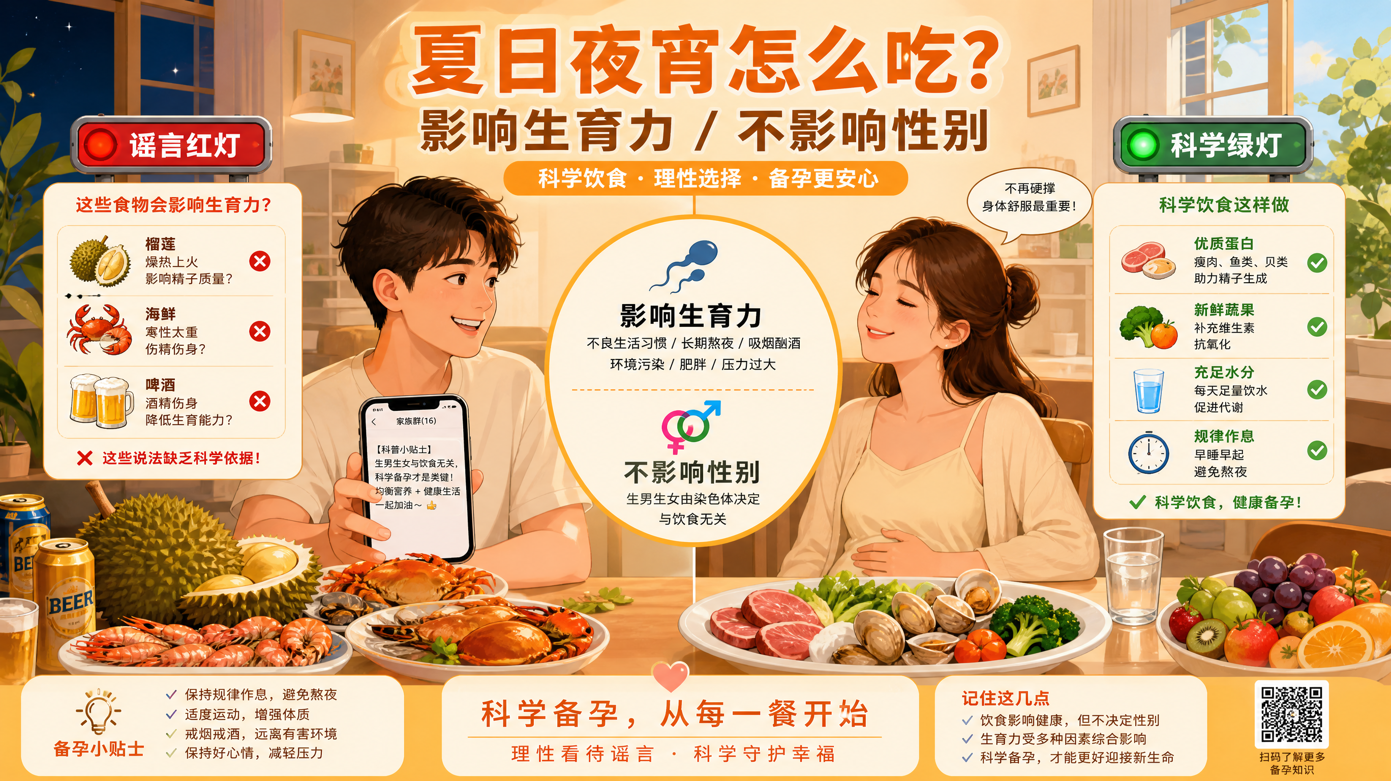 榴莲海鲜配啤酒能生男？别把备孕吃成内耗