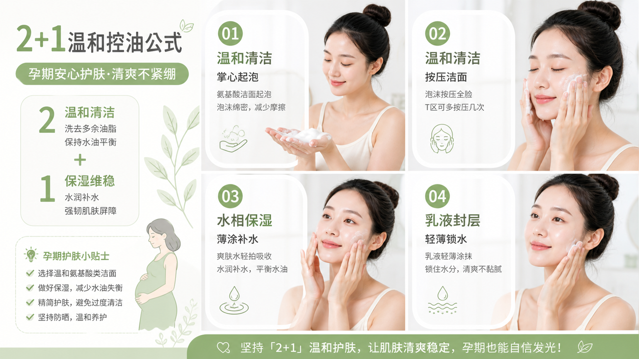 孕期爆痘别硬控：2+1温和控油公式稳住油痘