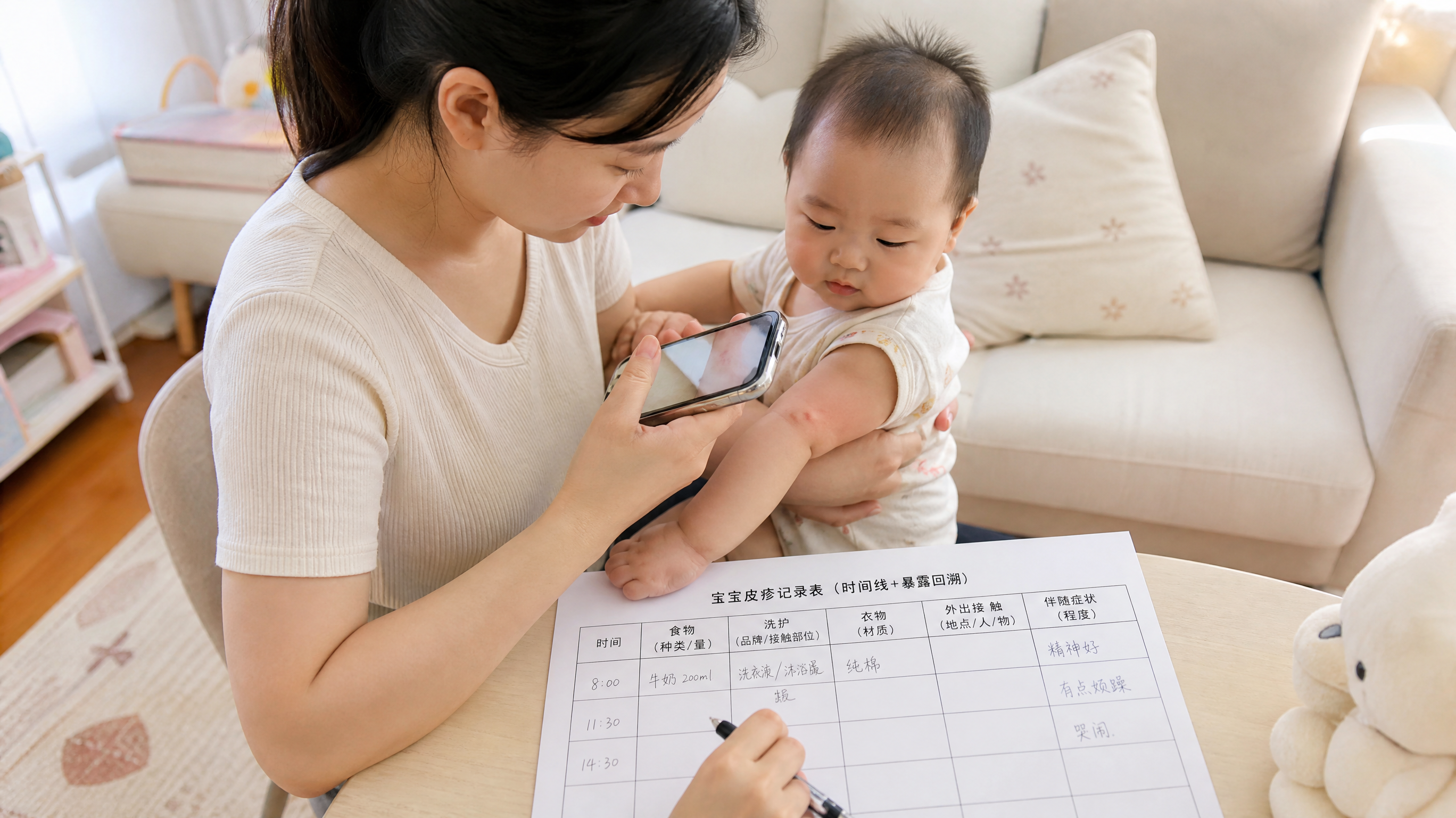 宝宝突然起风团别慌：3步记录法和急诊红线
