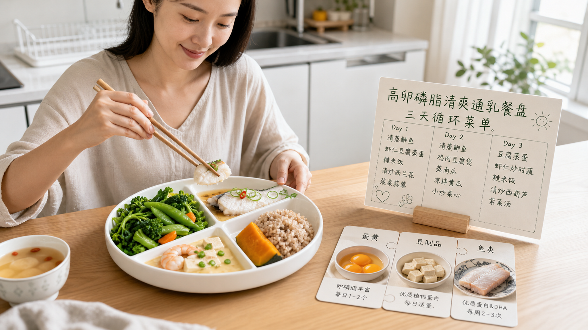 夏天越喝浓汤越堵？试试高卵磷脂清爽通乳餐