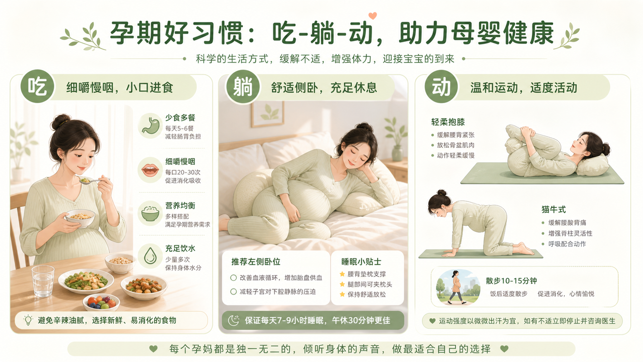 早孕肚子偶尔像被拽一下？先按吃躺动顺一遍