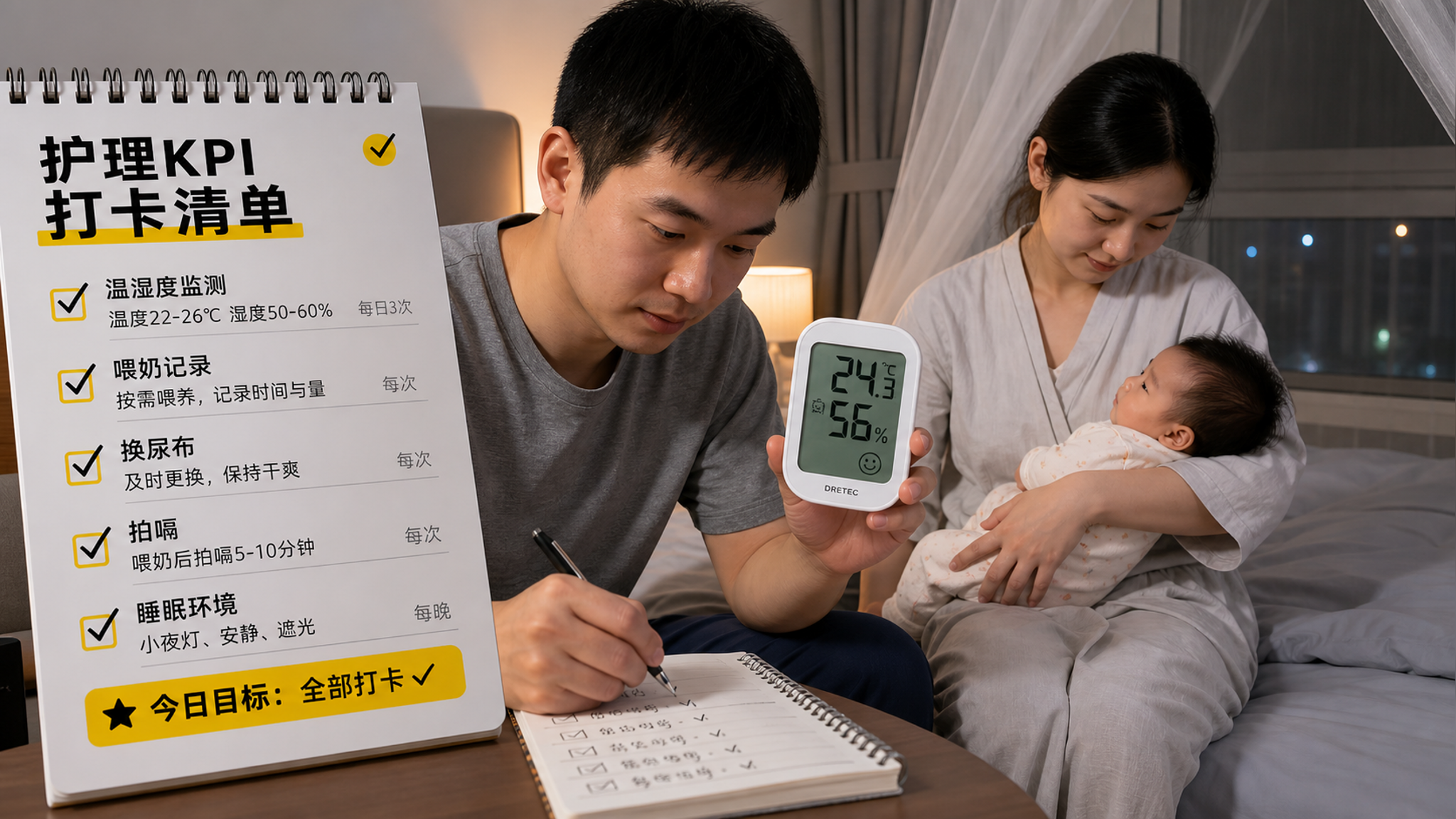 复工后夜里别硬扛：爸爸接管3个护理KPI