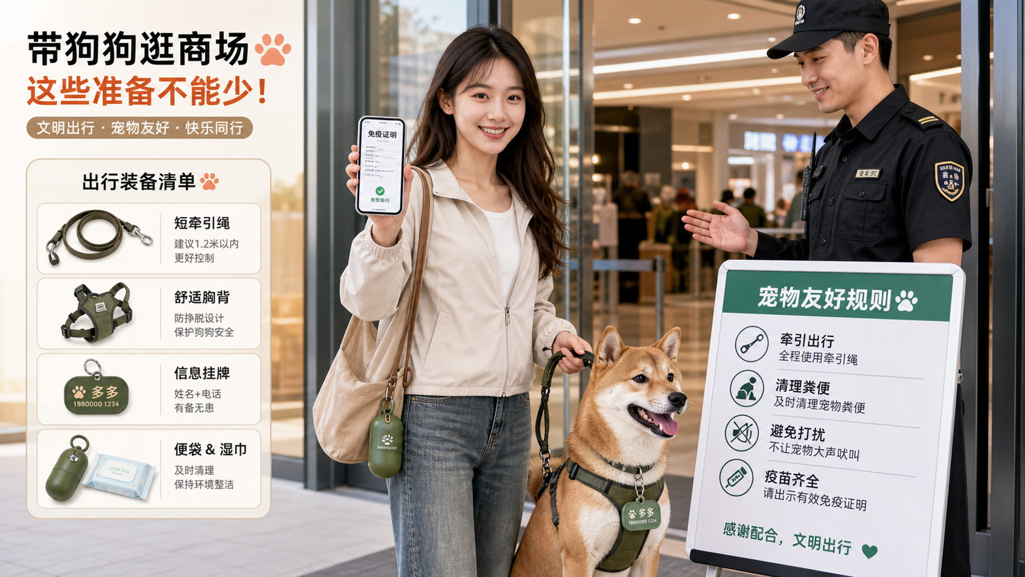 带狗进商场总被拦？先补齐入场条件和三件套