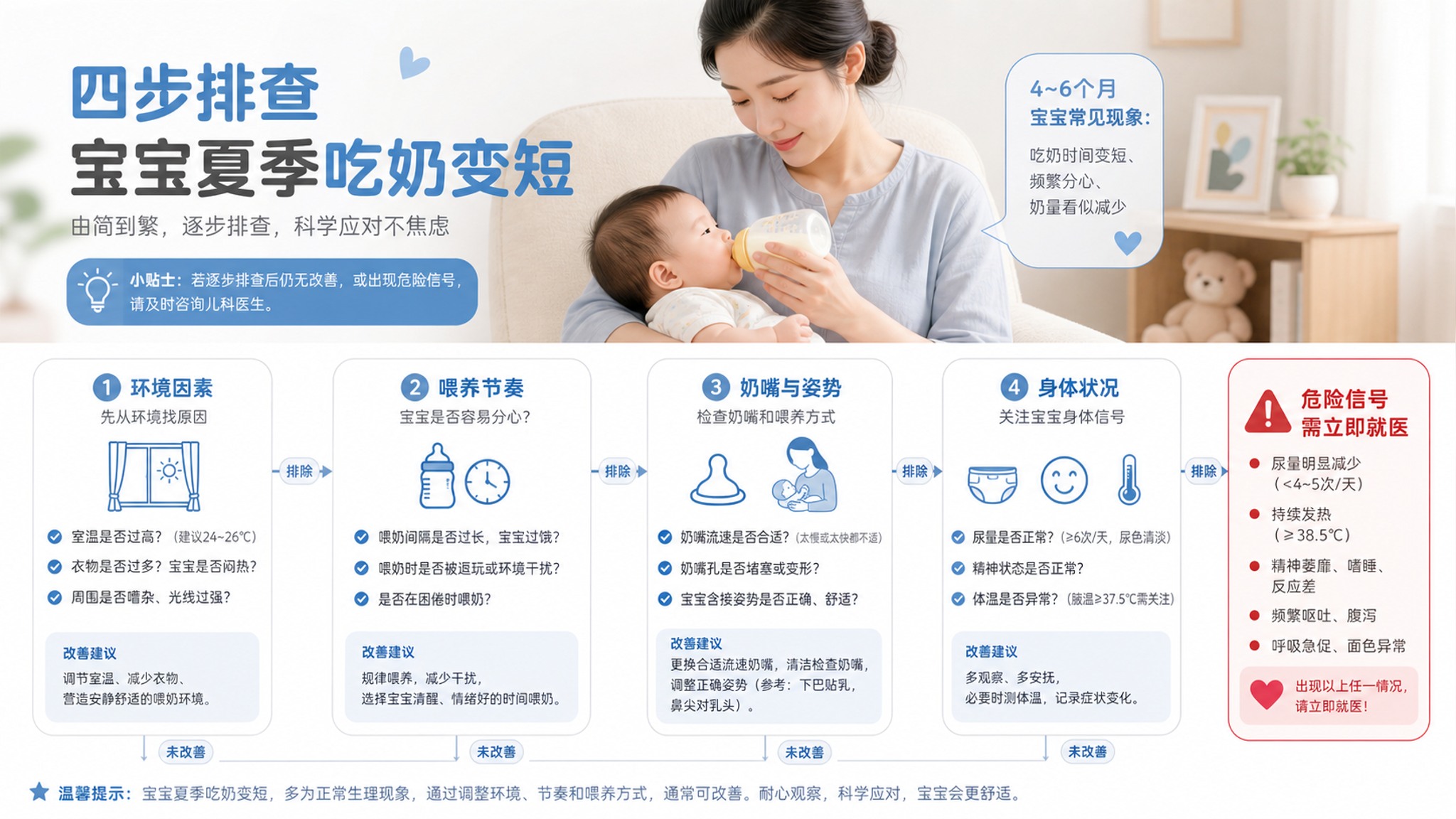 夏天吃奶突然变短别急着换奶粉 4步分清正常波动和生病信号
