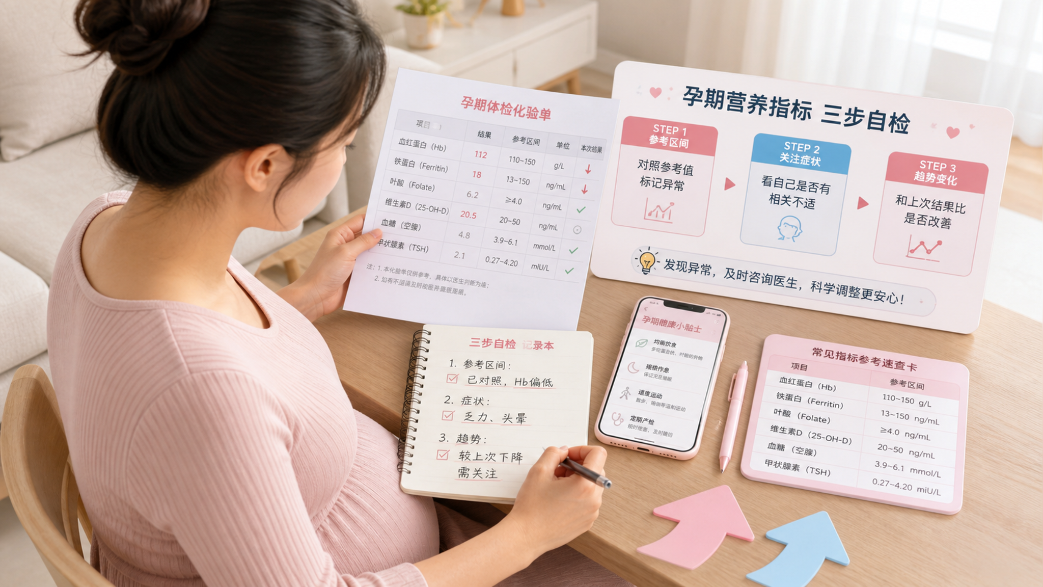孕期报告单满屏箭头别慌：3步判断正常波动还是要复查