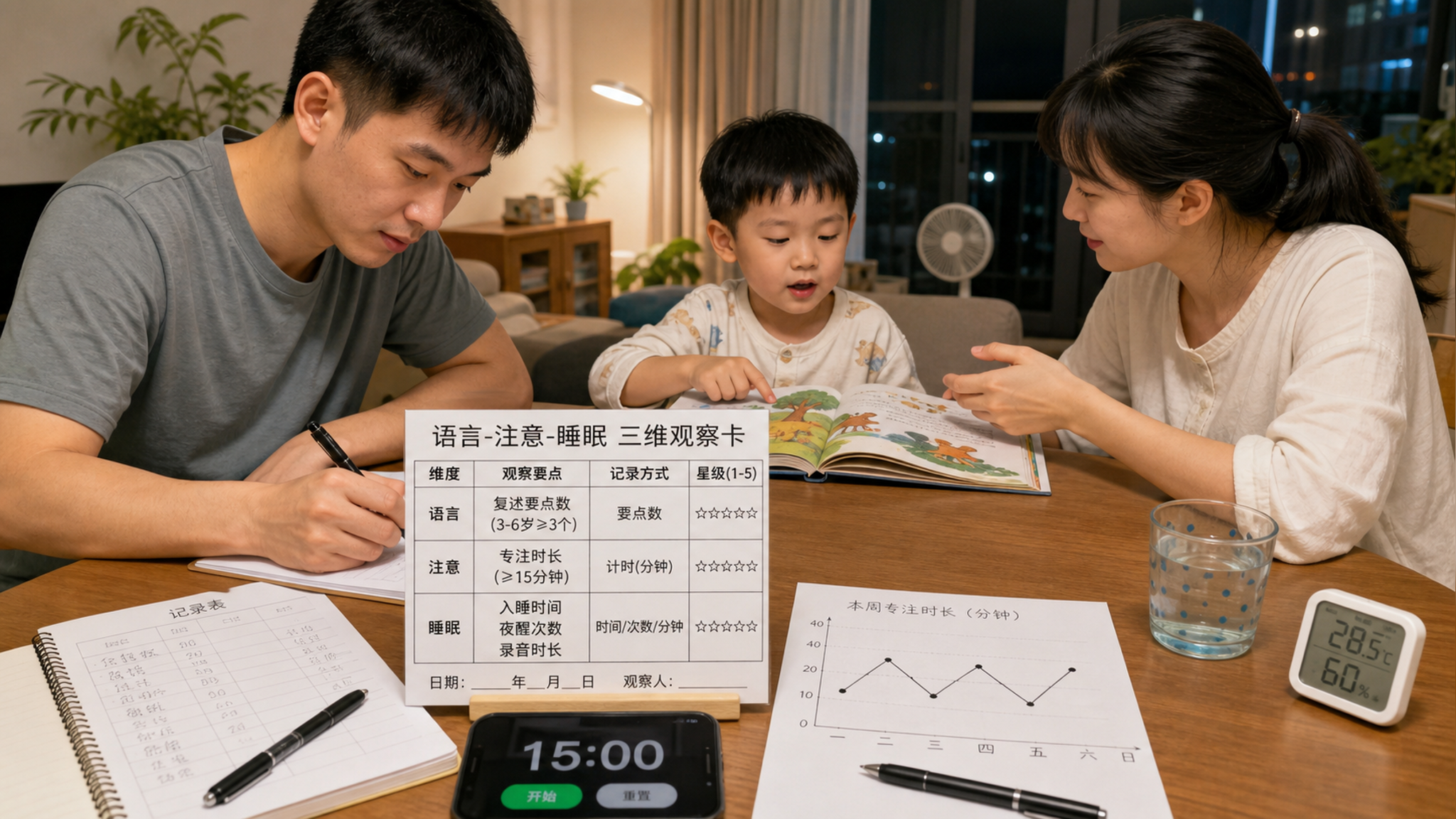 孩子回答慢注意差？先别报班：两周睡眠+三维观察卡自测