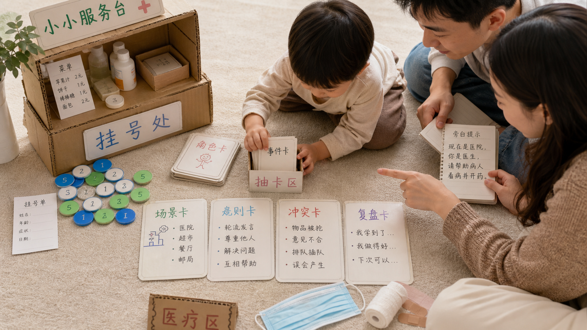 过家家总吵翻？用5张卡把“乱演”变成社交训练