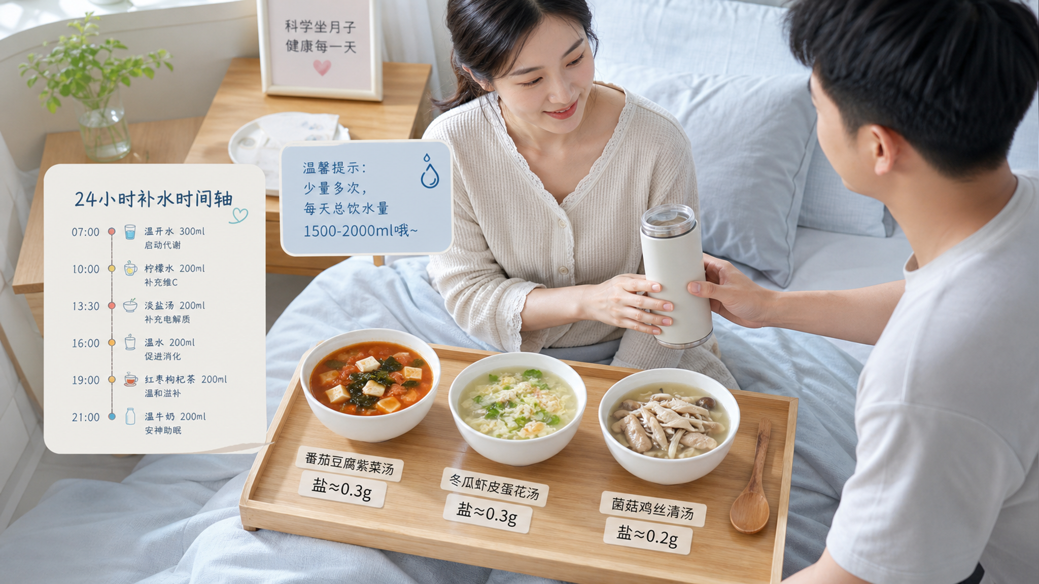 褥汗多到发虚？3杯低脂带盐清汤这样喝