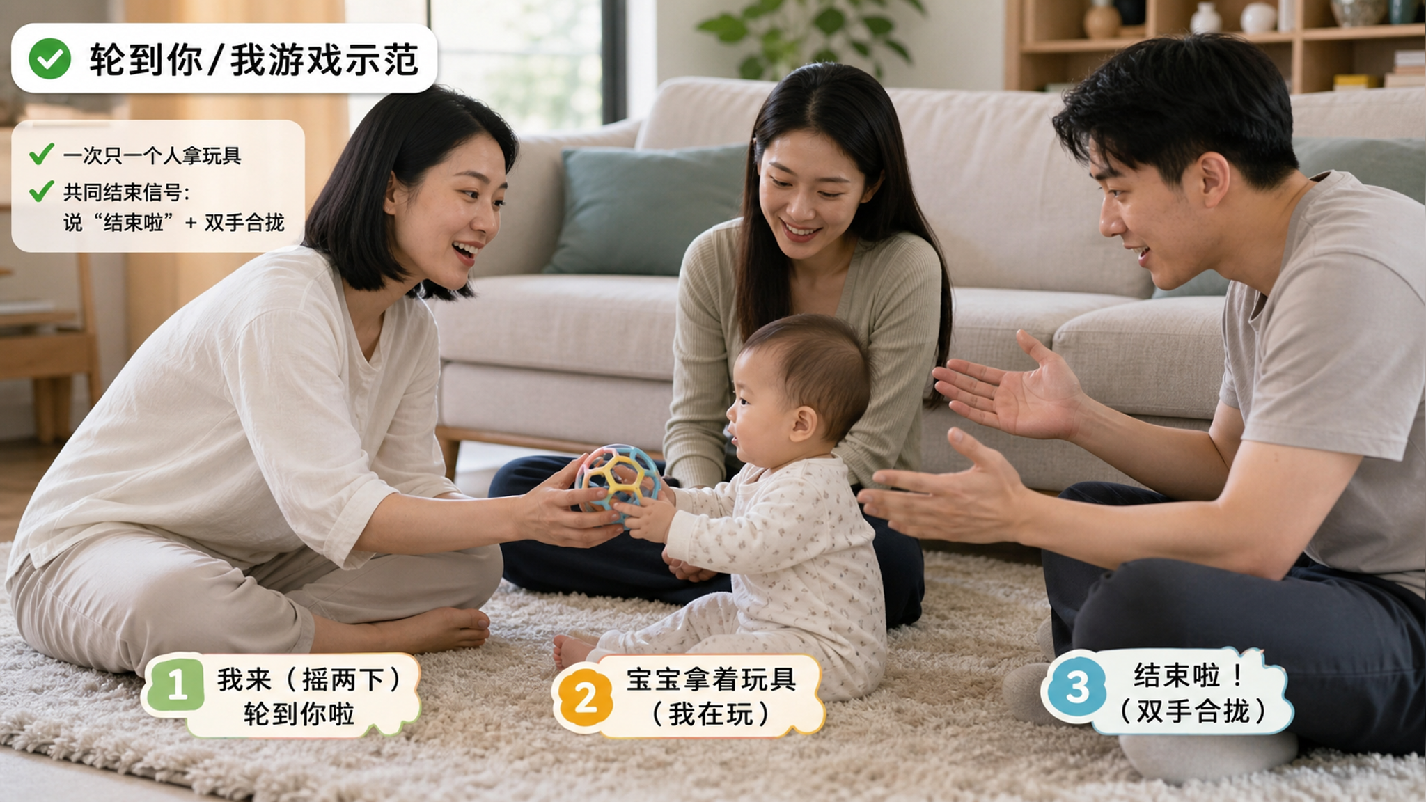家里来客别再轮流逗娃：1分钟轮次游戏更社交