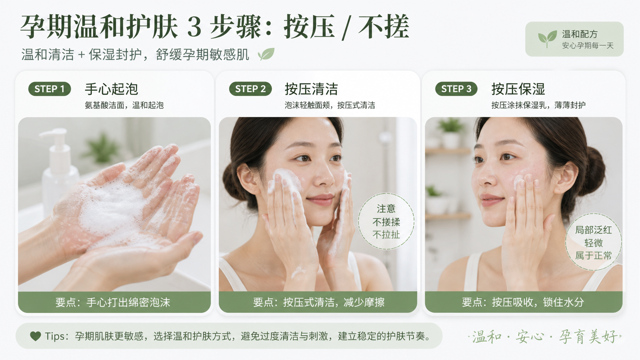 孕期一热就红还刺？用“减摩擦+分层封护”3步稳住脸