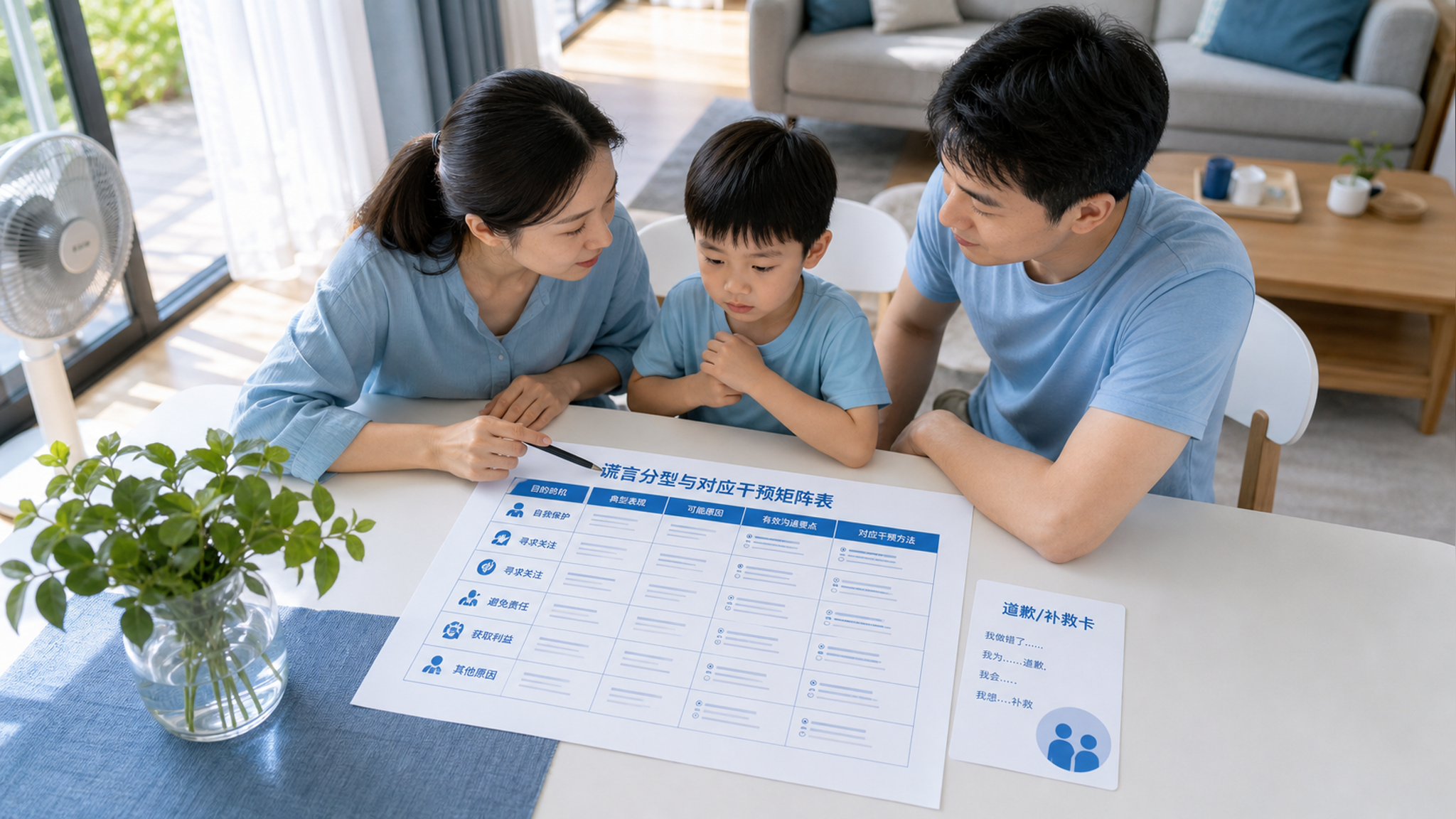 孩子说谎先别骂：4类动机对照表+修复闭环