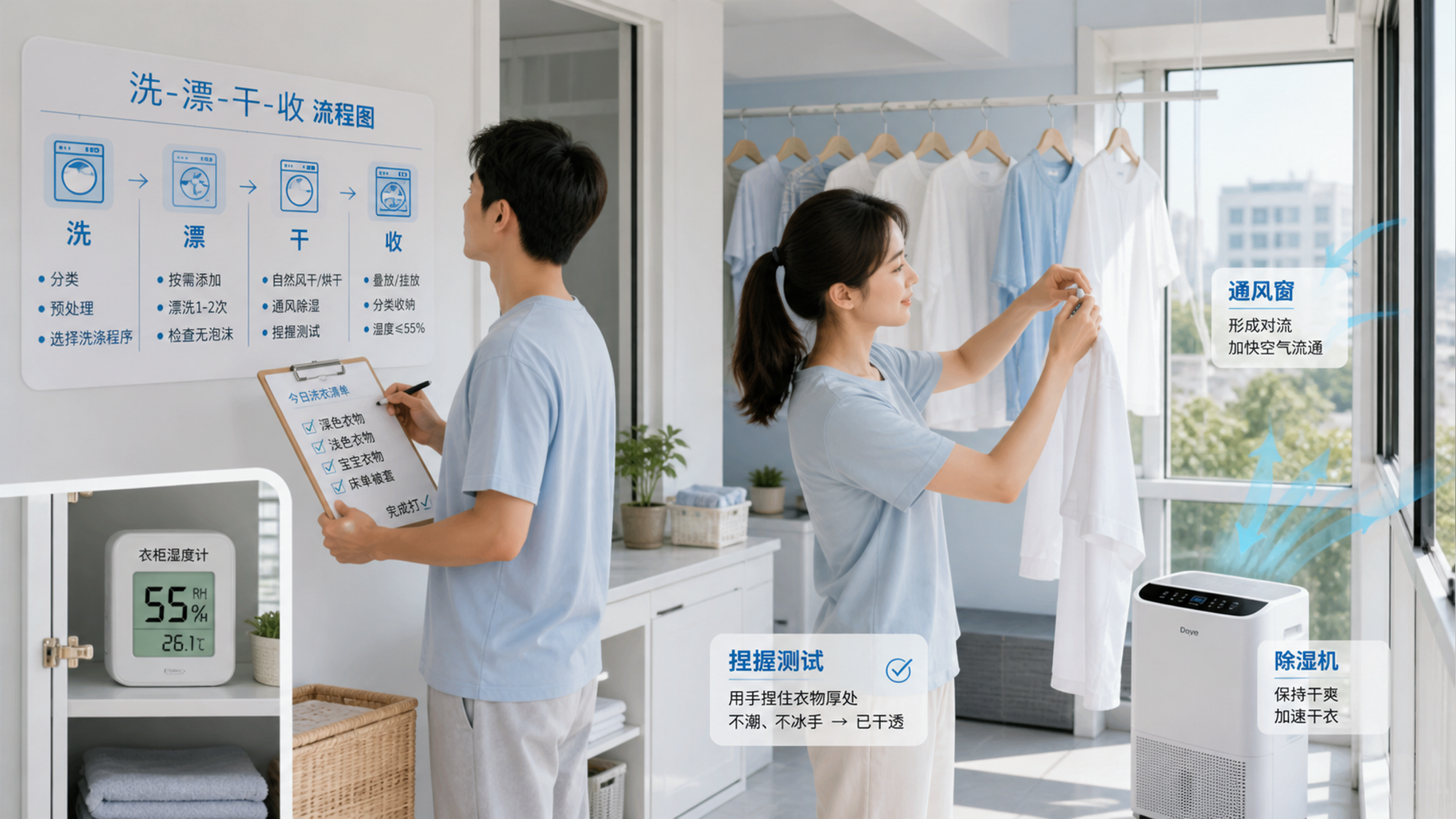 潮湿天宝宝红疹反复？把洗干收做成一条动线