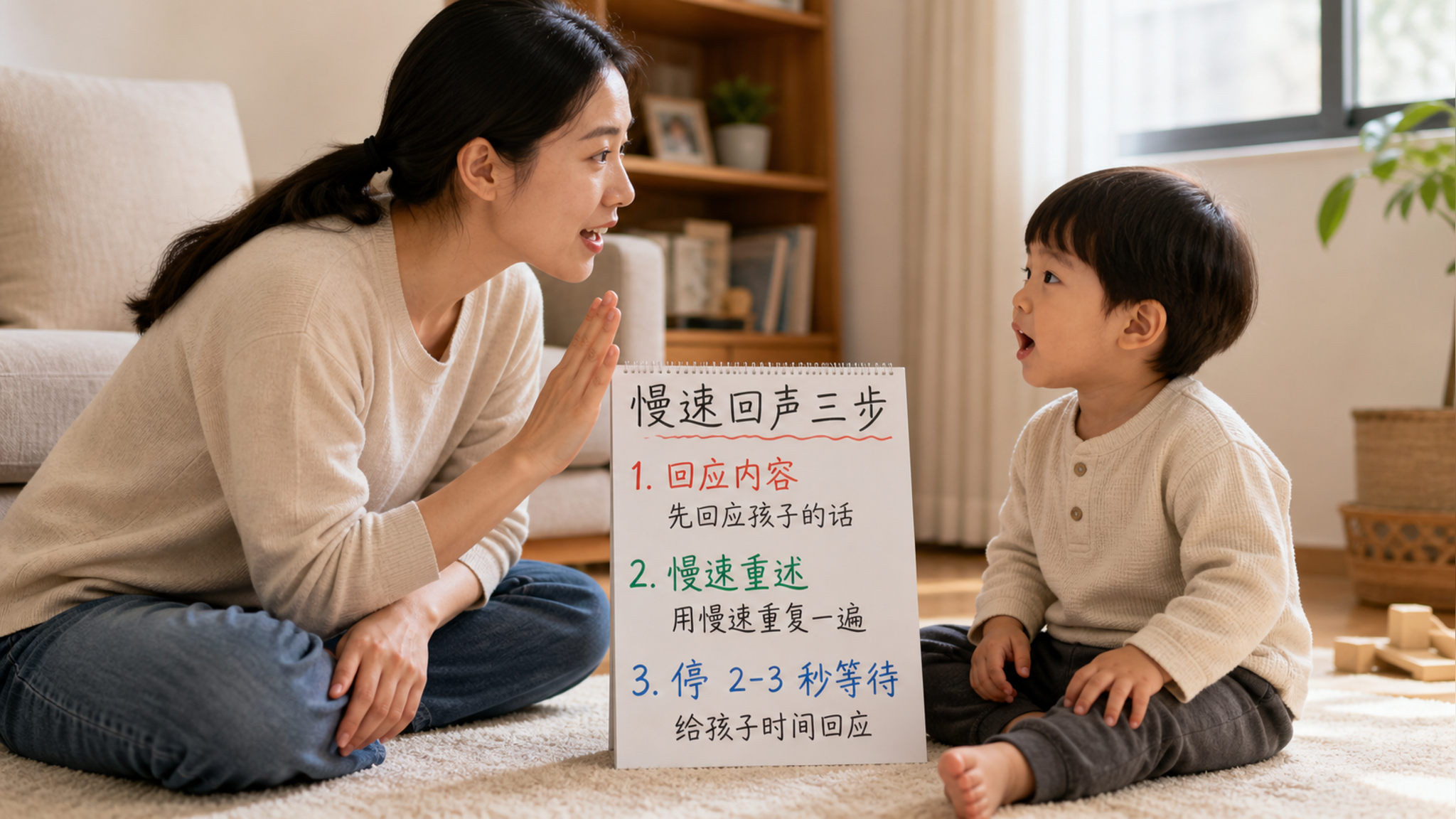 2-3岁突然说话卡壳别急着纠正：慢速回声+降速环境