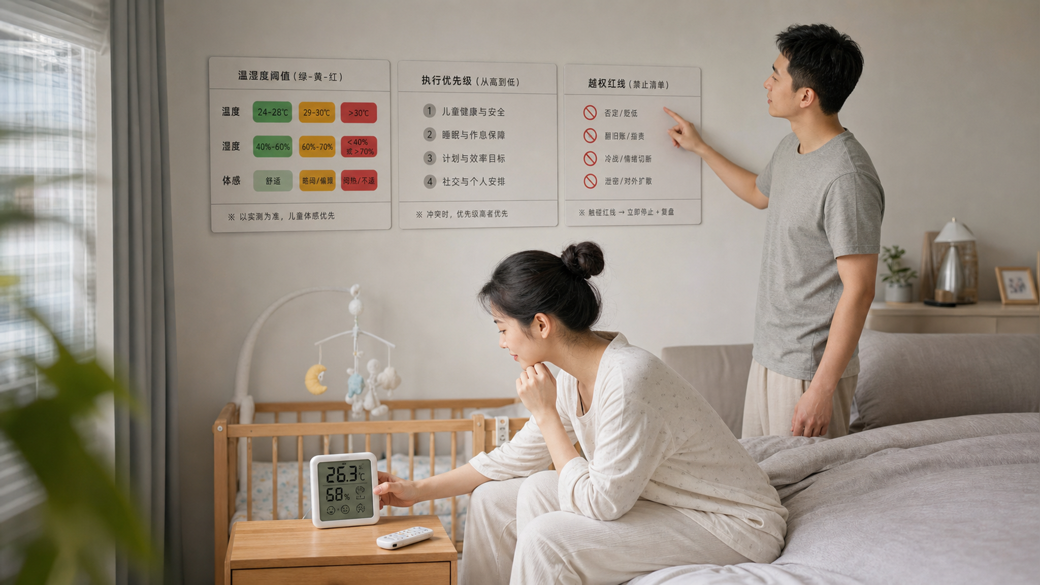 夏天坐月子空调别吵了：用温湿度阈值拿回主权