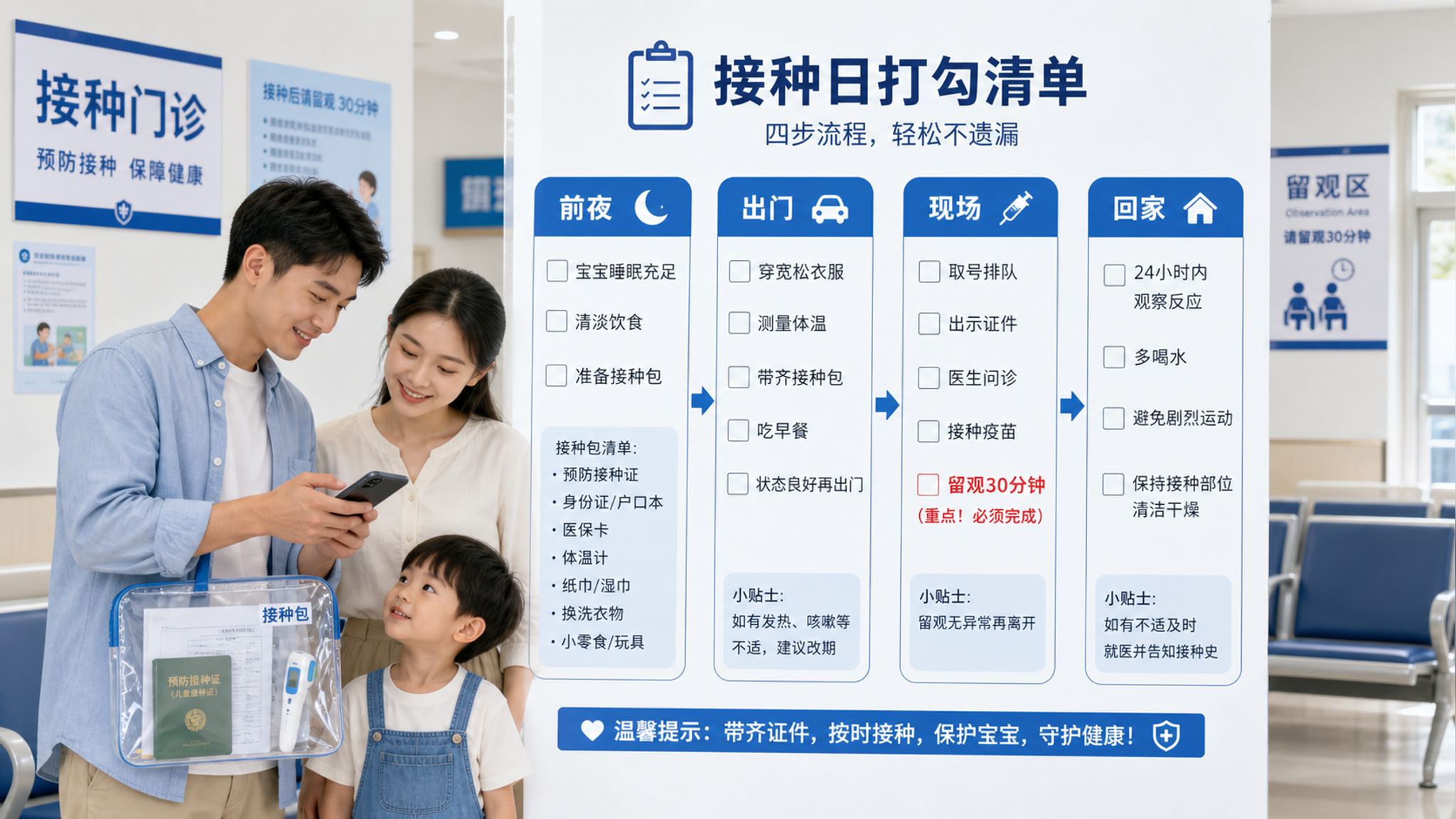 儿童接种别白跑：一张清单搞定门诊一次过