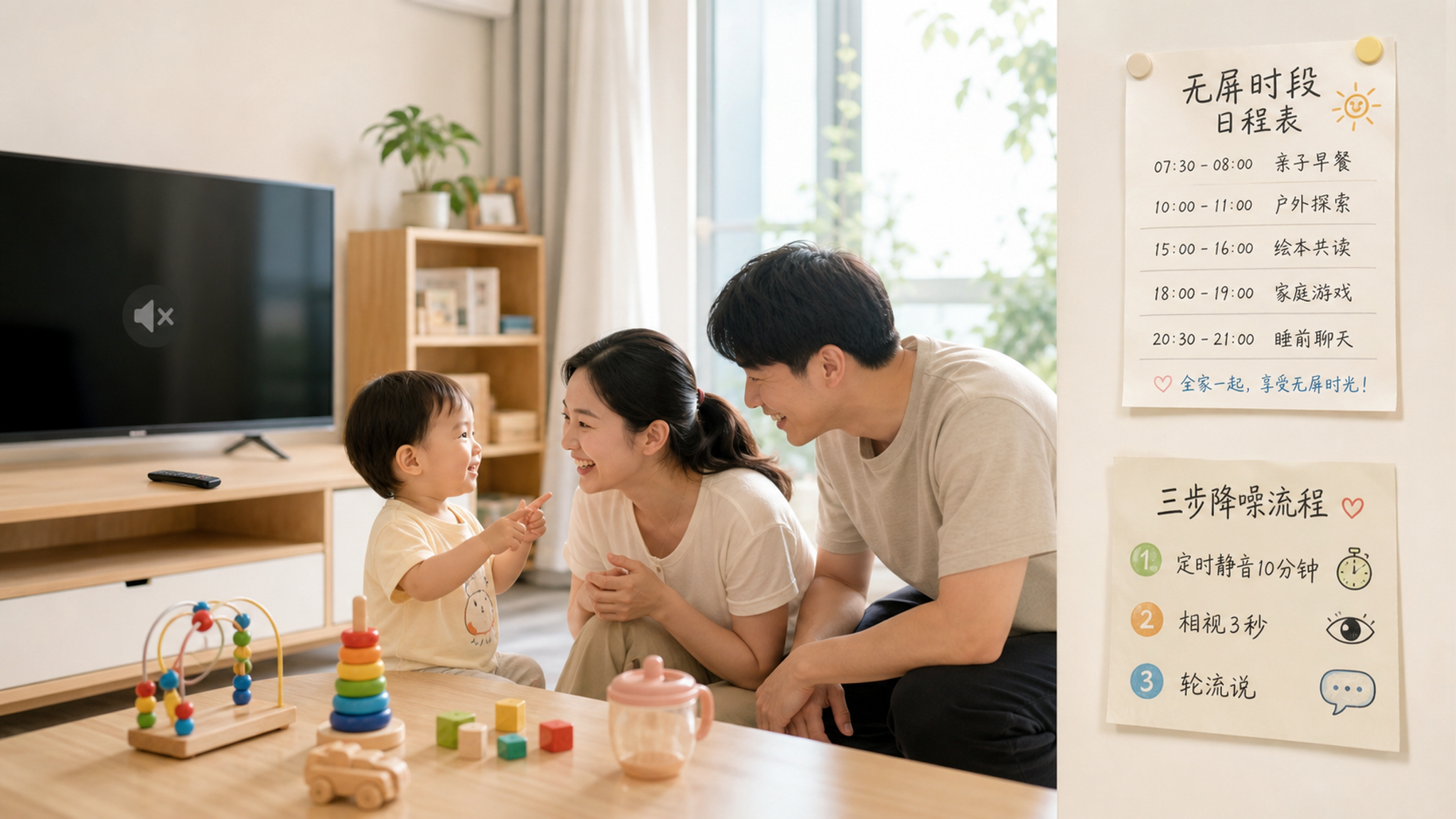 电视一直开着，孩子反而更不听？试试这套三步降噪法