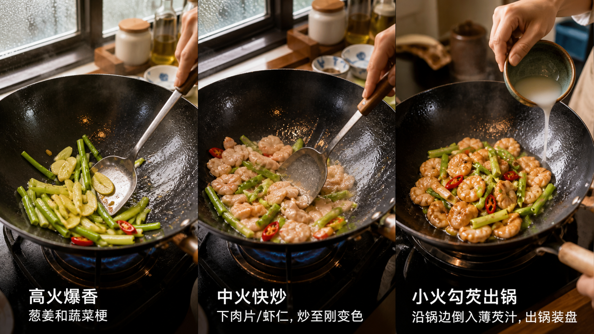 梅雨天炒菜不软塌：三段火候做出脆嫩润