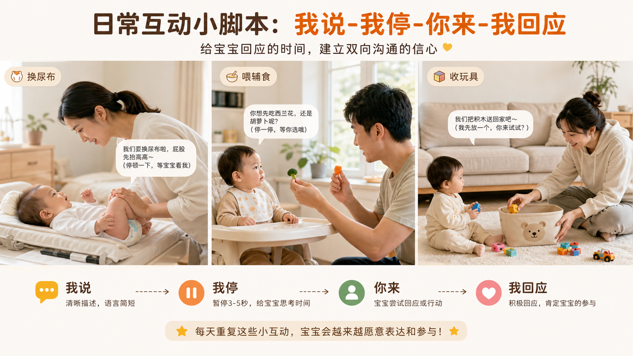 8-12个月还不叫爸妈？先练“轮替”，3个场景照读就行