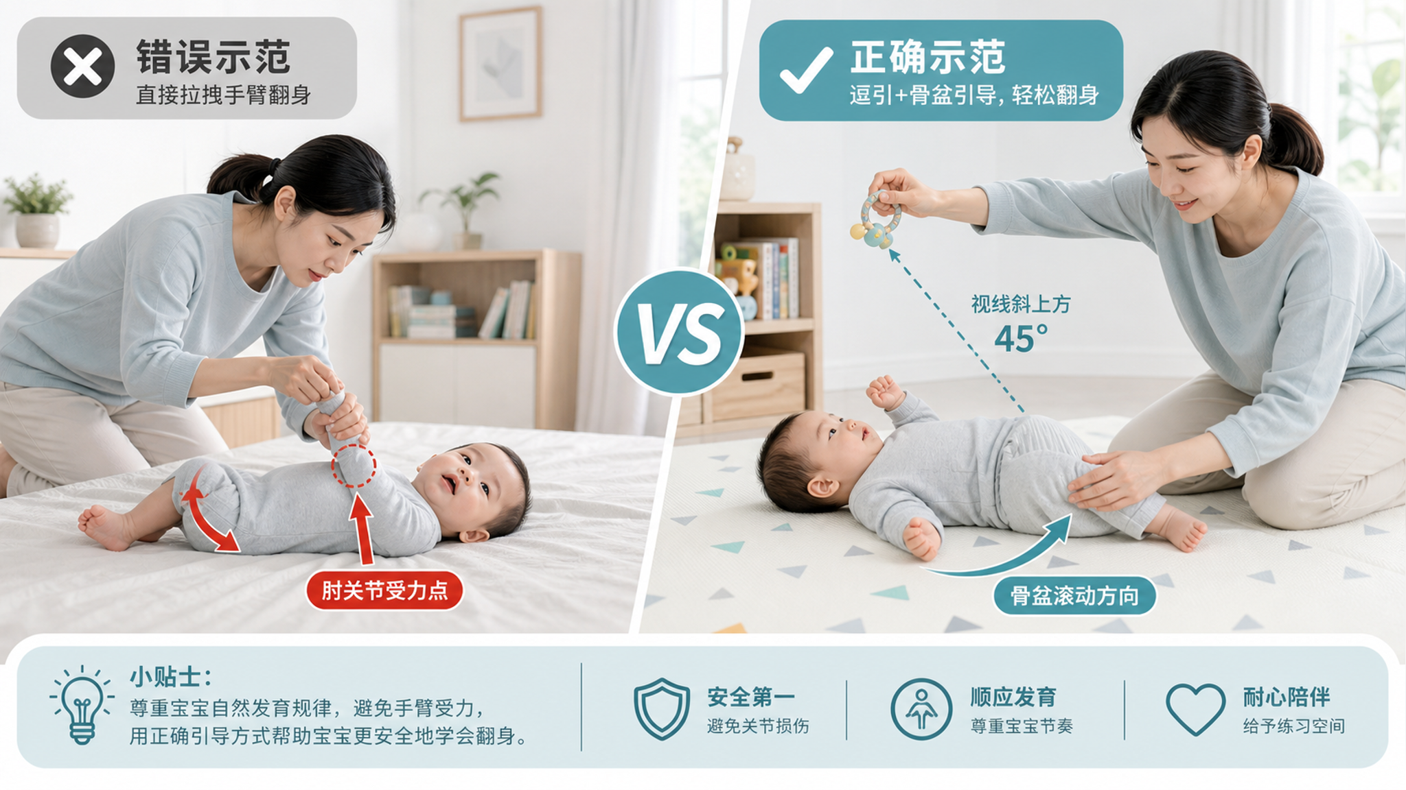 翻身慢别急：夏天用骨盆引导更安全