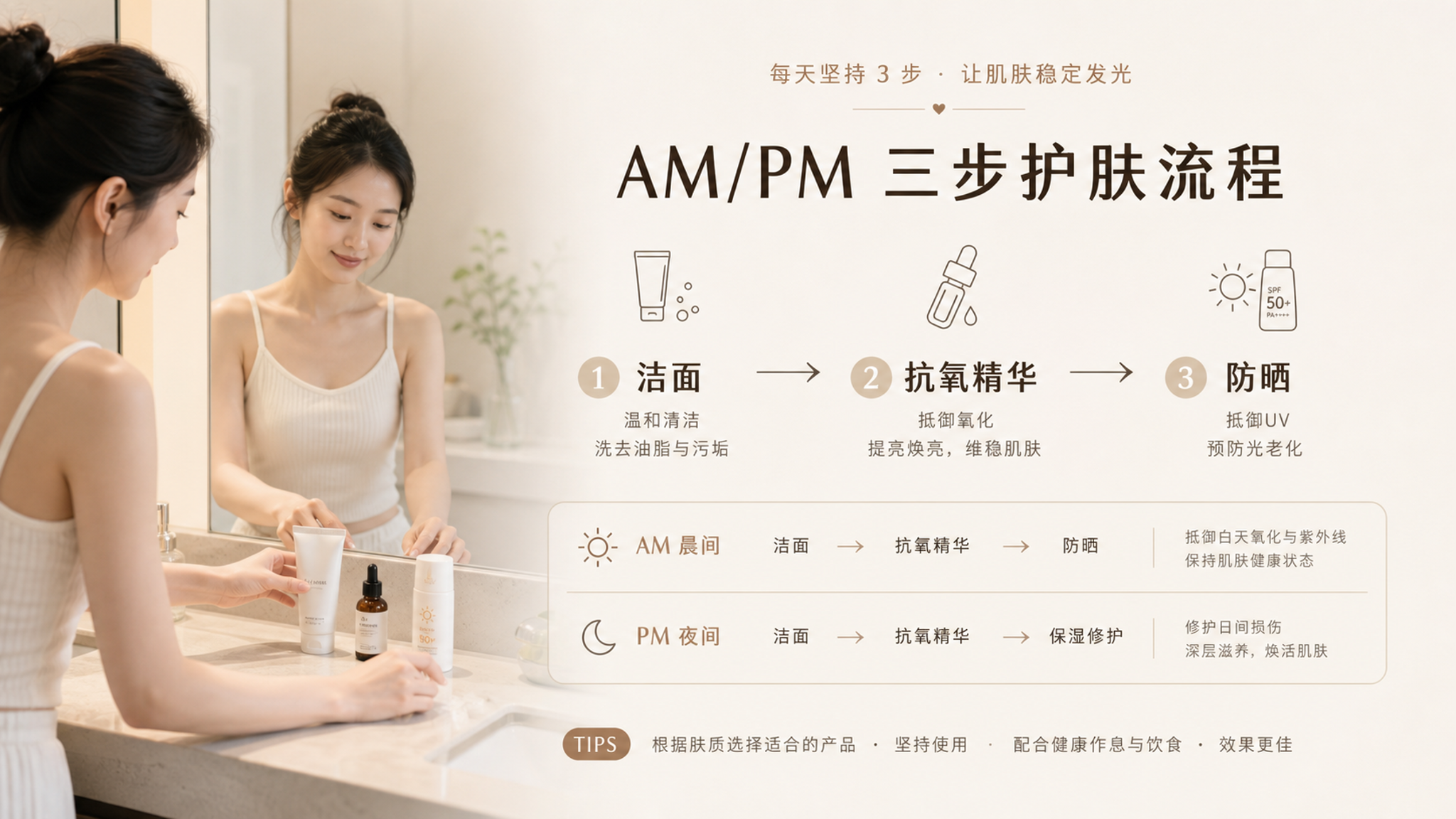 护肤从10瓶减到3步：夏季稳皮骨架照着做