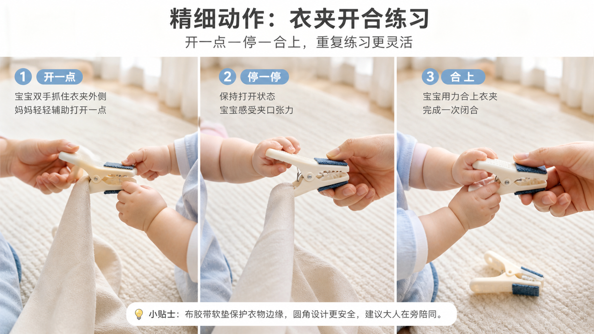 早教盒越买越乱？一把大号衣夹练开合因果