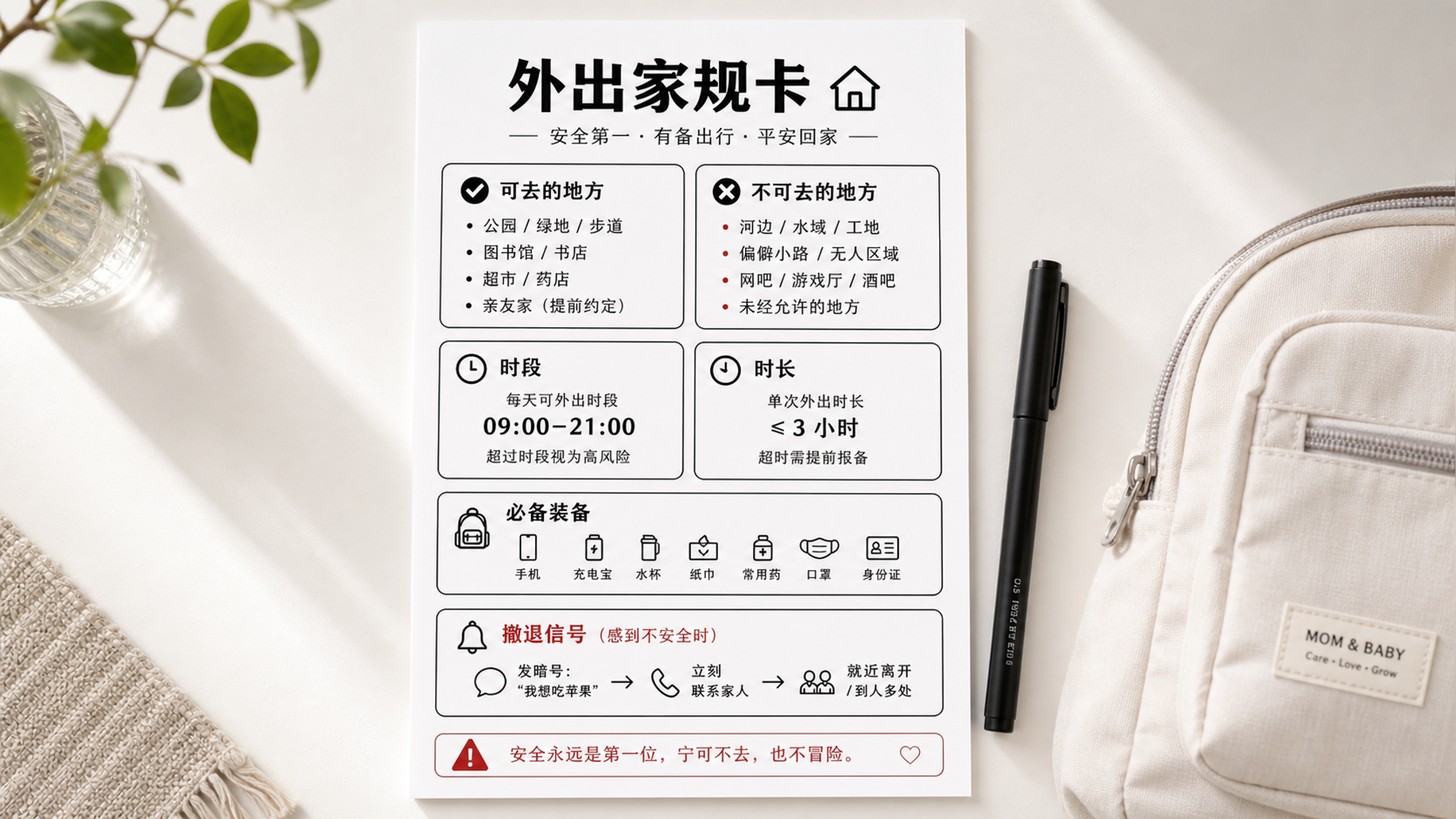 带4-6个月宝宝出门总吵架？一张外出家规卡就够了