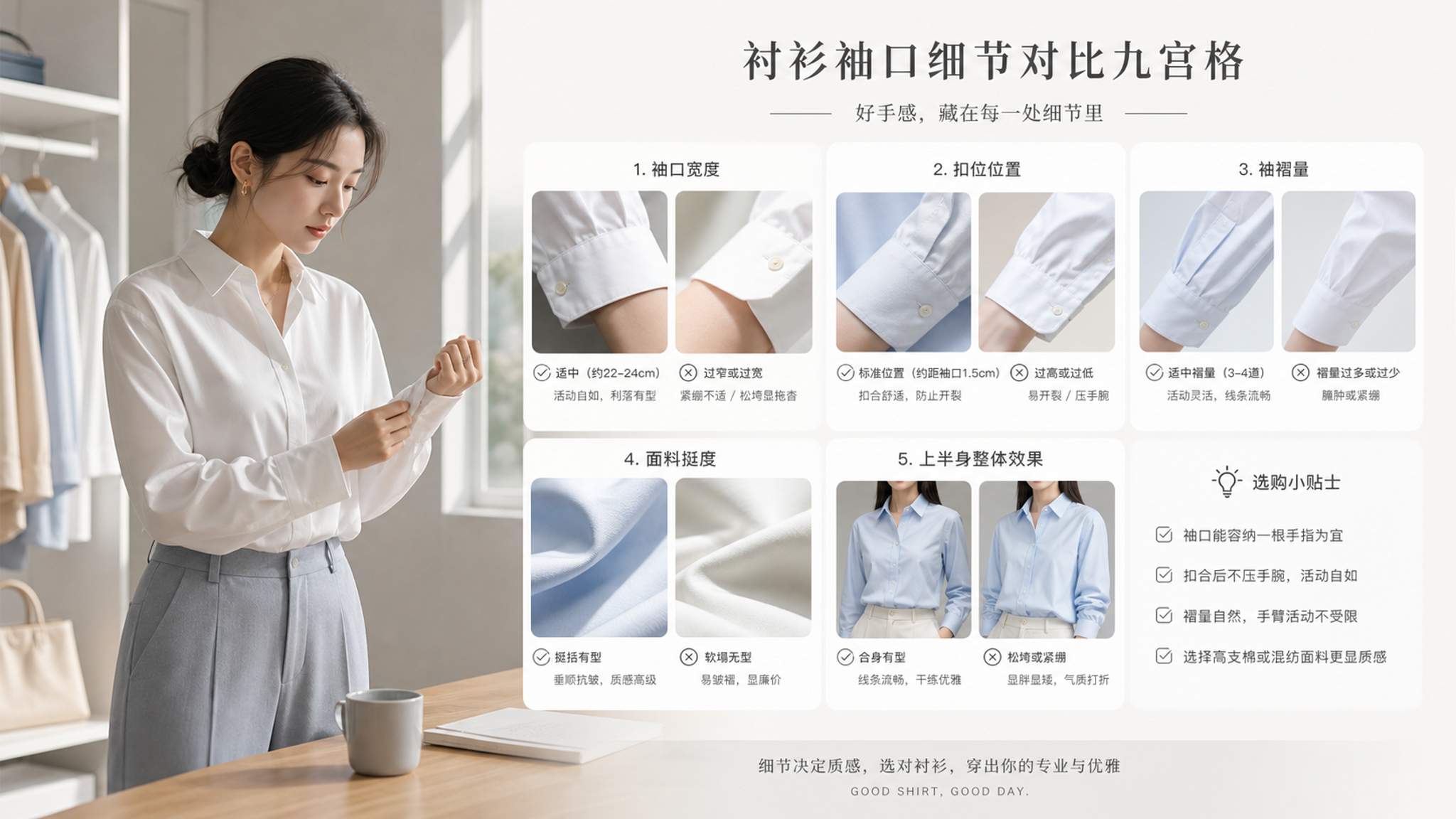 白衬衫不高级？先看袖口这2厘米