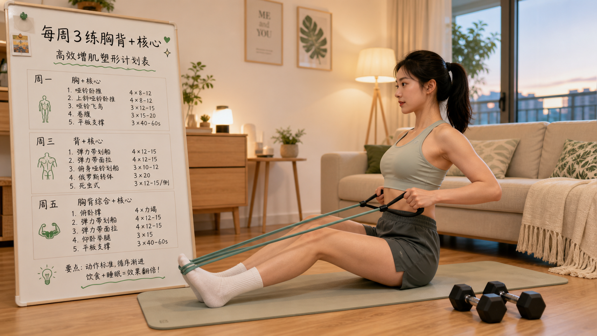 体重降了上身却更松？一周3练把“支撑感”练回来