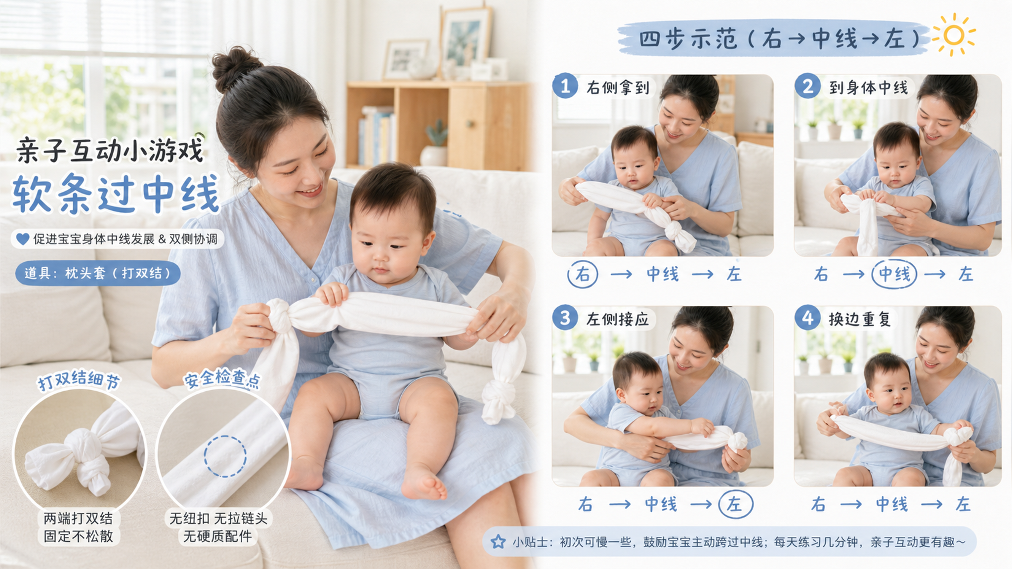 一只枕套顶一堆左右脑玩具：10分钟练跨中线传递