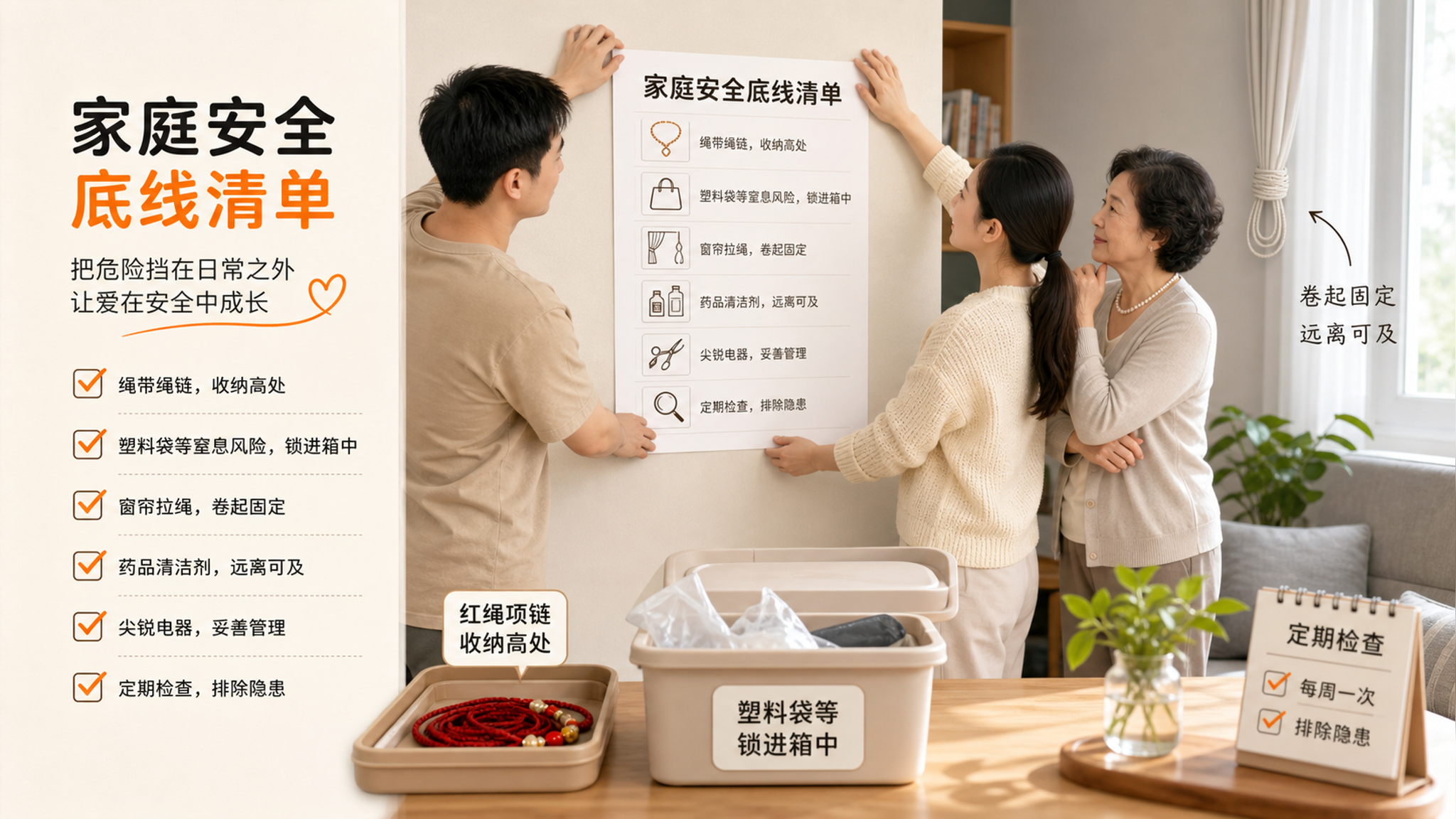 夏天别让孩子戴红绳睡觉：挂绳、窗帘绳、塑料袋三类隐形雷