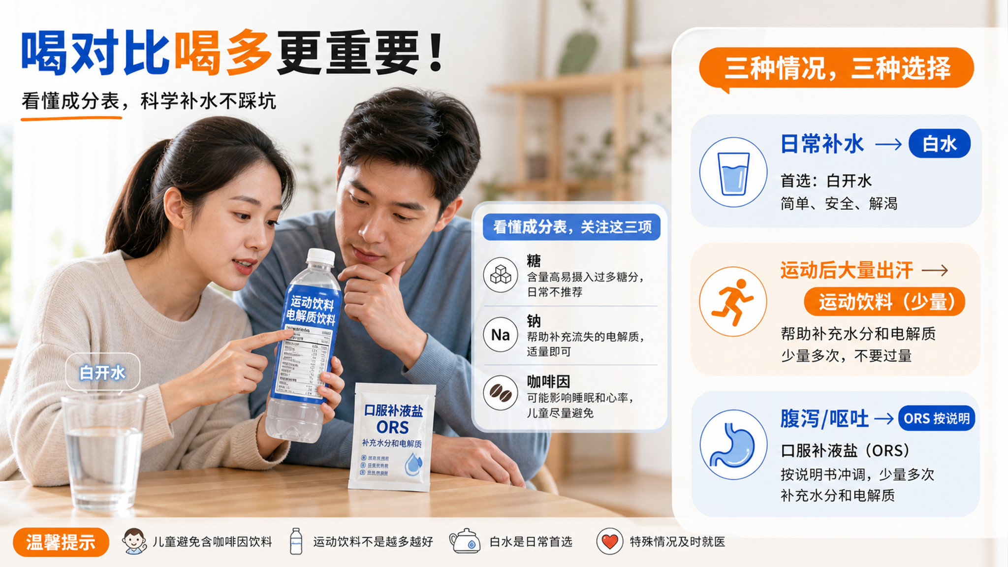 电解质饮料别当水：看懂糖钠咖啡因3个坑