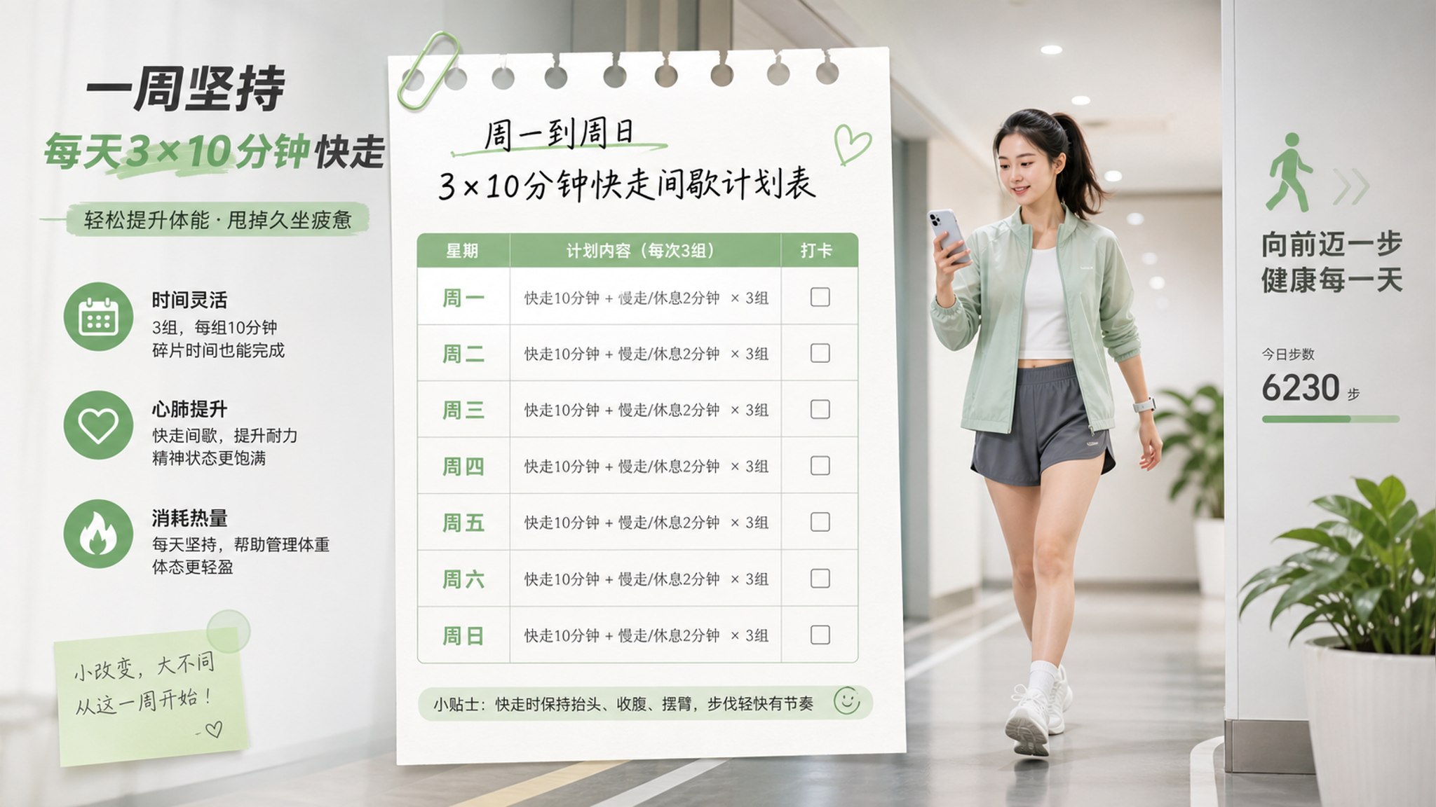 不用1万步：每天3次10分钟，反而更容易瘦