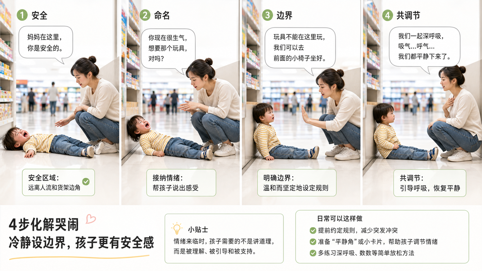 孩子公共场合躺地大哭：5步动线把场面拉回可控