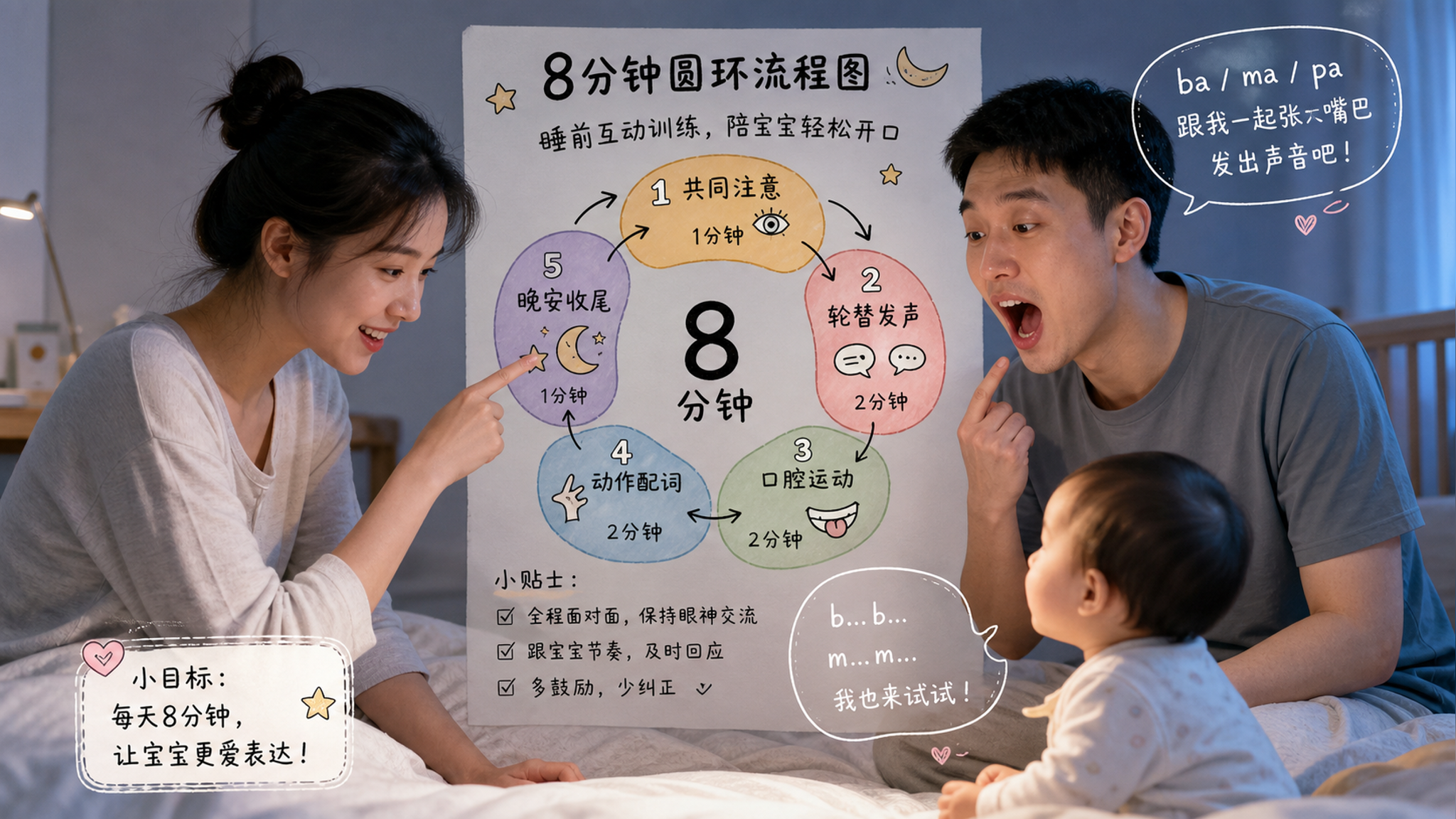 快1岁还不叫爸妈？先练这8分钟语言底座