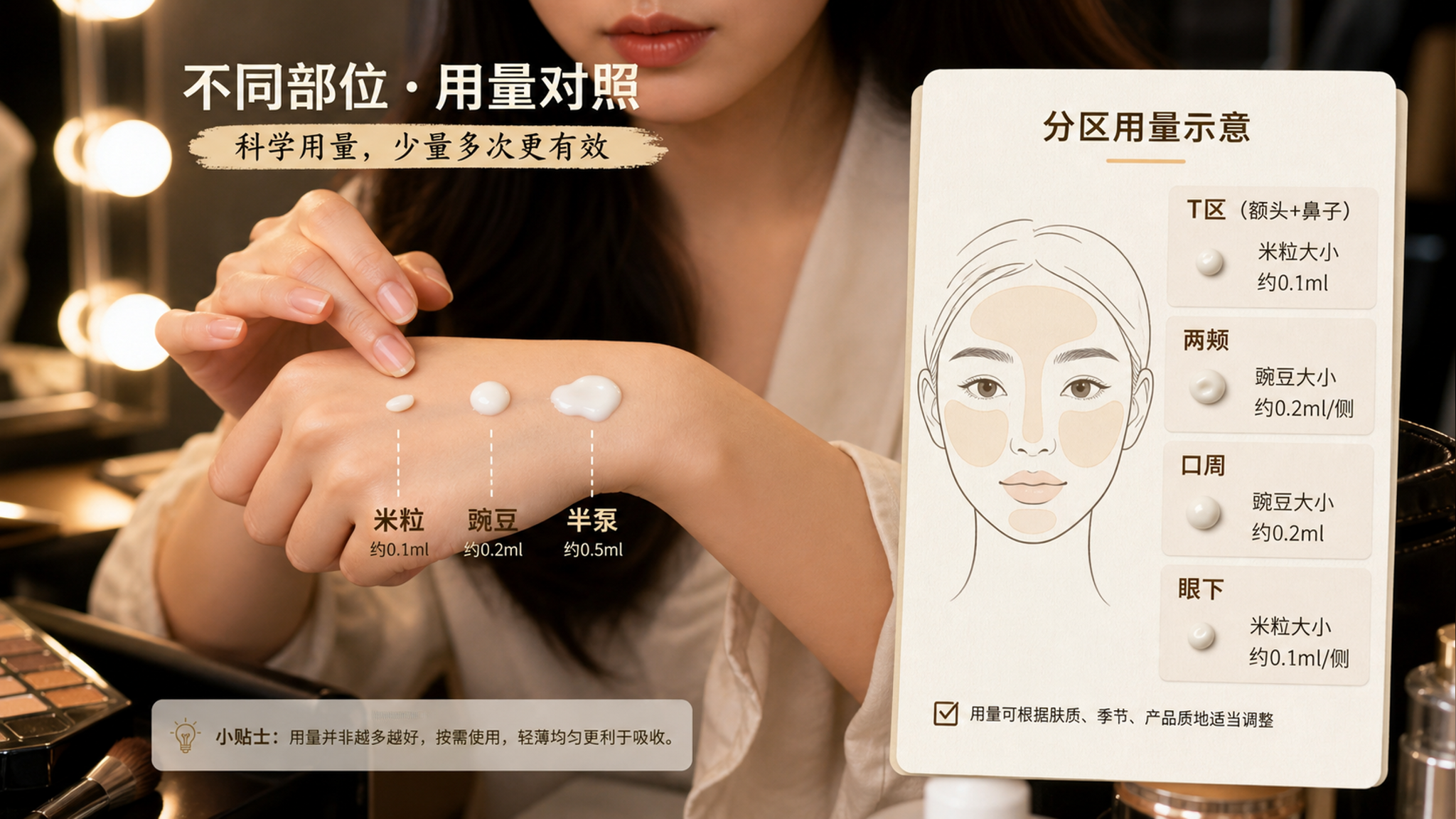 护肤别再凭感觉：一张脸的分区用量表