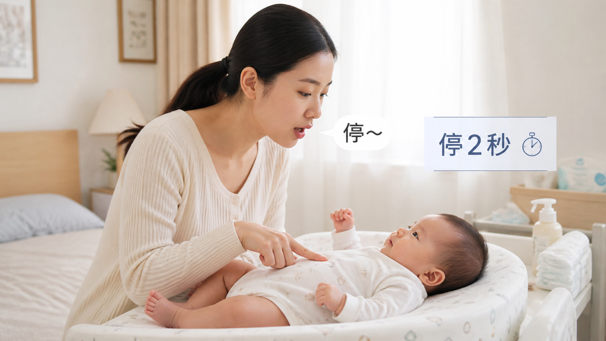 0-6月龄别只对宝宝说话：停2秒他才会“接上”