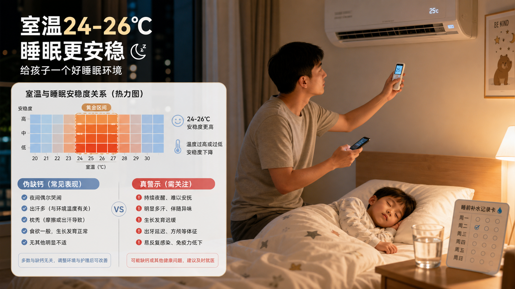 孩子夜里出汗腿酸别急着补钙：先排查这3件事