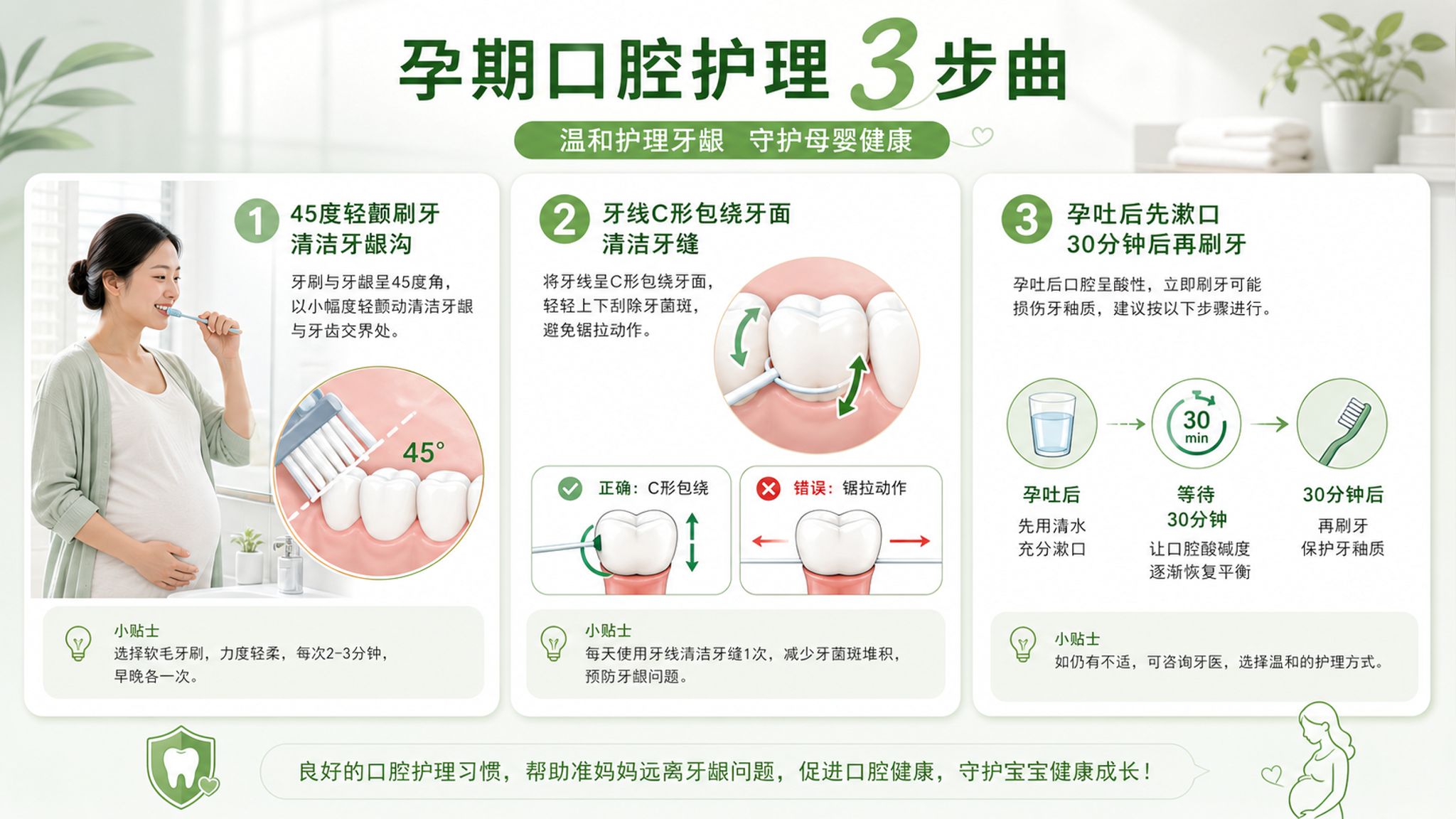 孕期刷牙就出血？别停刷：按这套流程更温柔也更干净