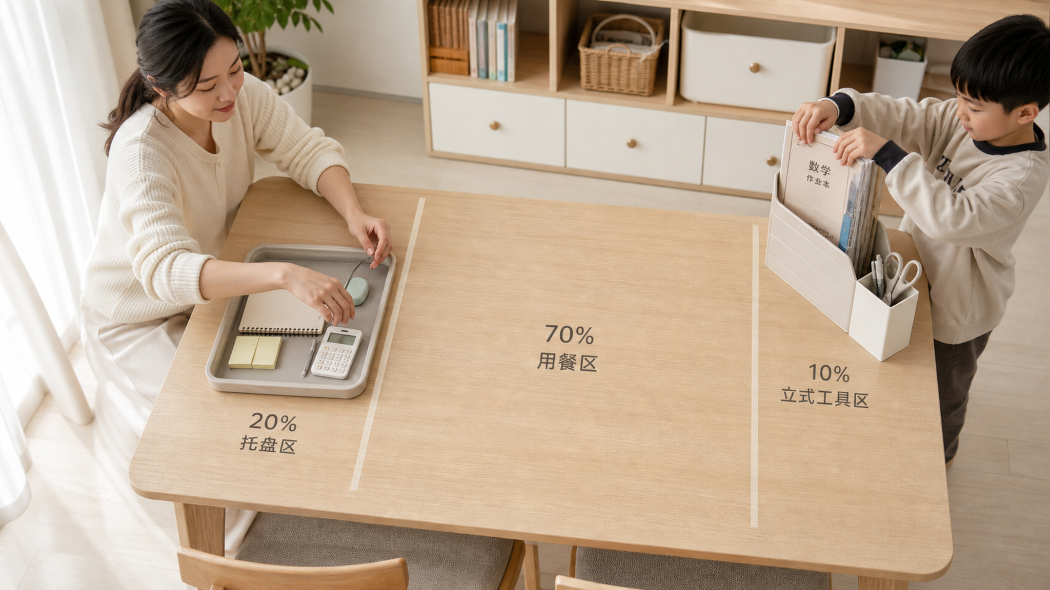 餐桌总是乱到没法吃饭？用70/20/10分层立刻变清爽