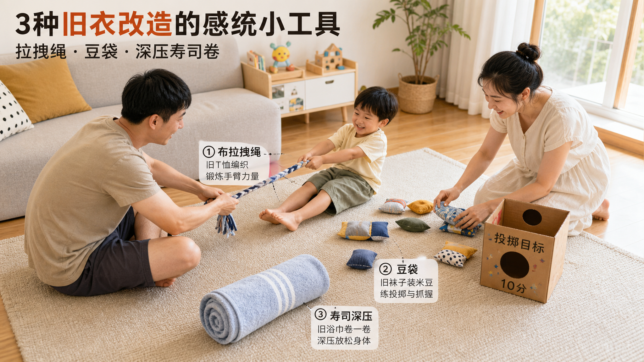 夏天娃一热就闹？3件旧衣物做“情绪降噪器”