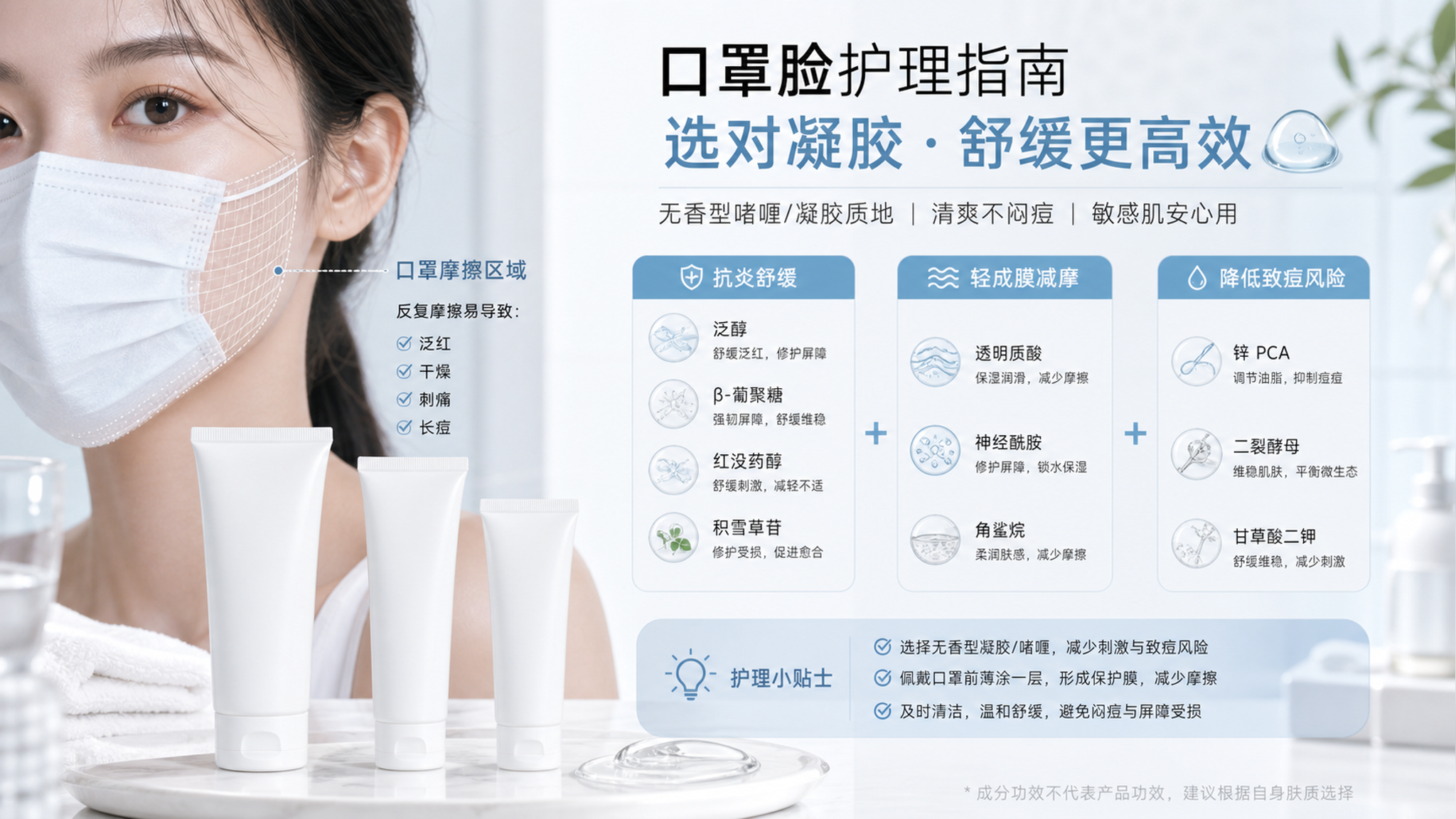 口罩闷痘泛红先别刷酸：舒缓啫喱这样挑才不踩雷