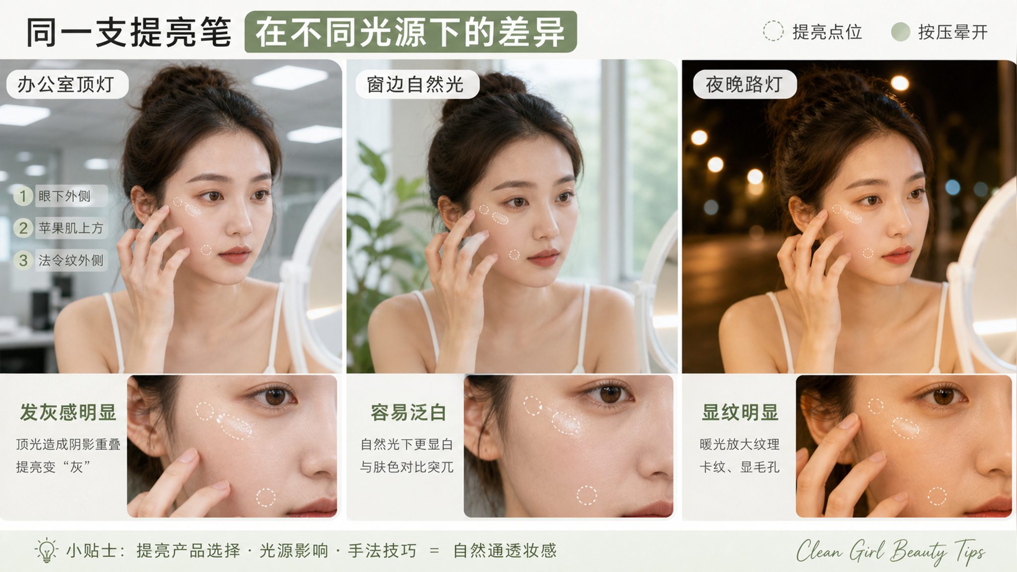 提亮笔别抹泪沟了：3个点位不显纹