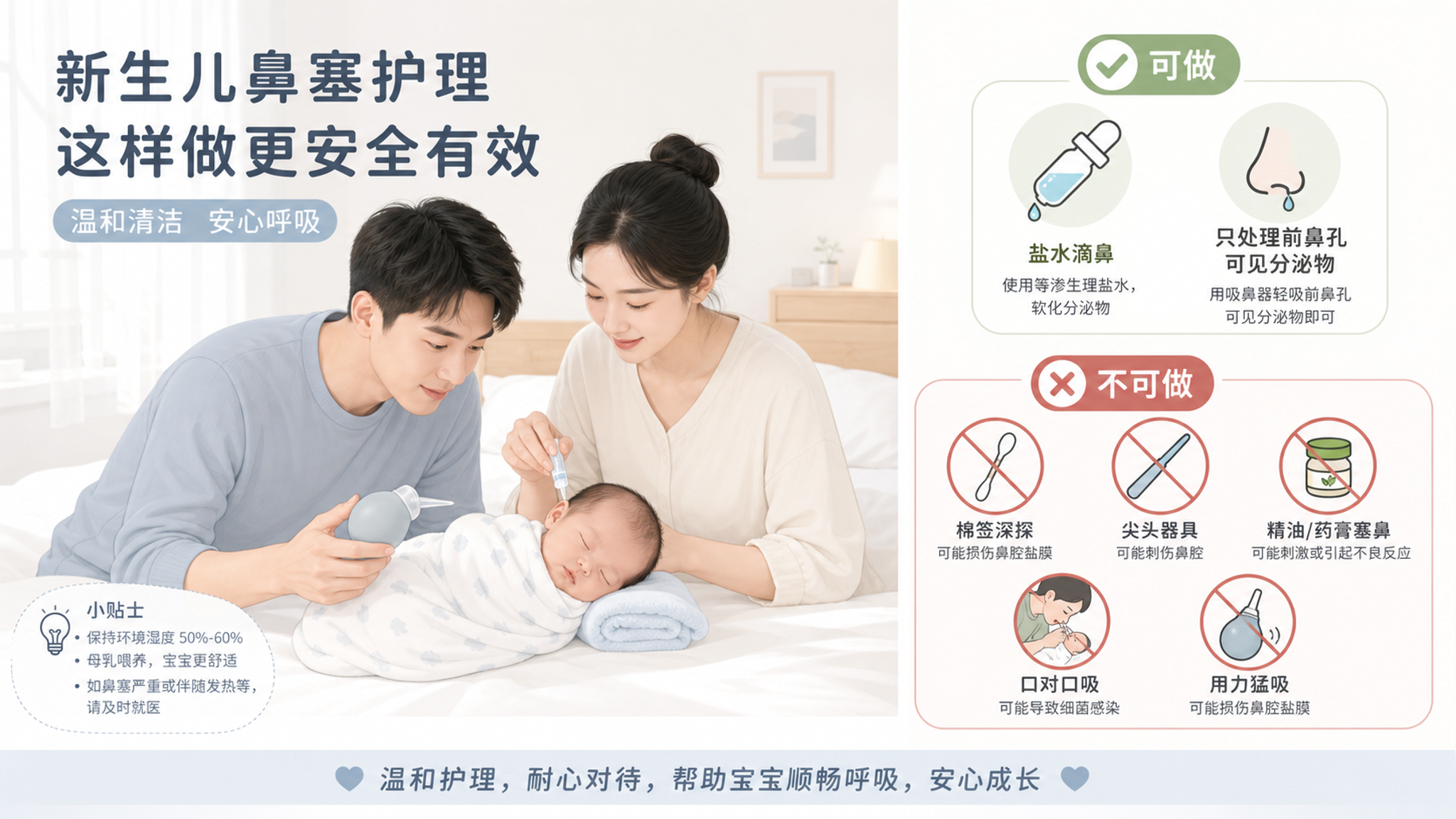 新生儿鼻子呼哧像堵了：只做两件事，别乱掏