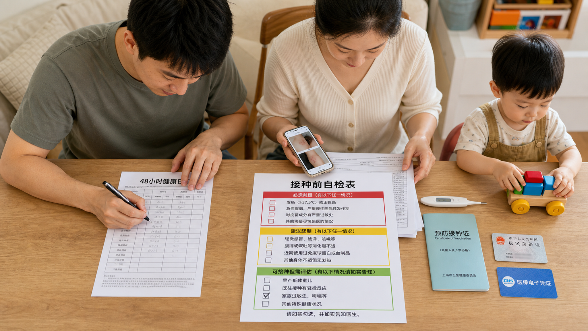 接种前别只看没发烧：1-3岁自检清单少跑冤枉路