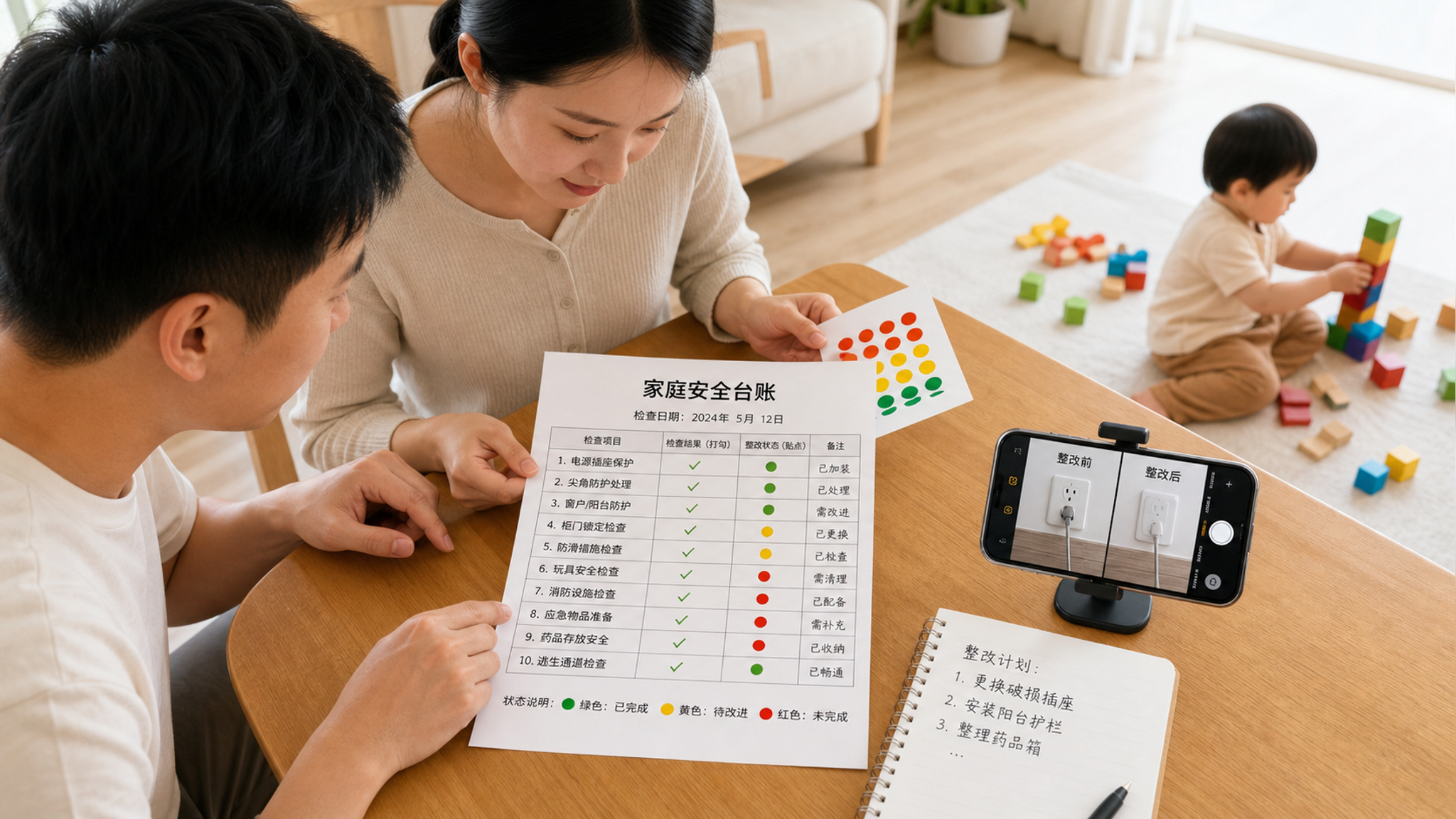 夏天别再靠盯娃：每周5分钟家庭安全排查表（1-3岁）