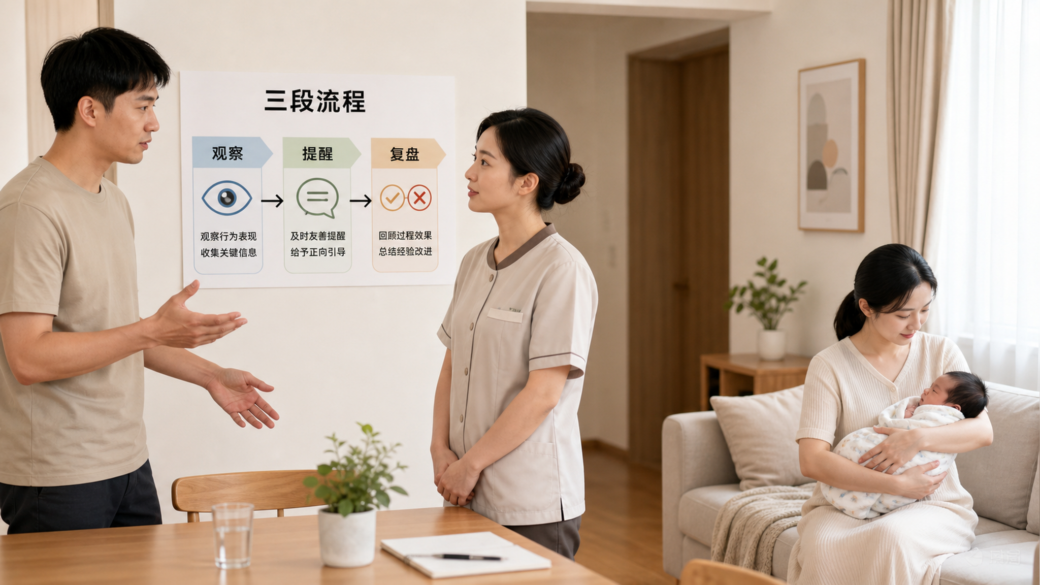 月嫂玩手机抱姿不对：72小时纠偏不内耗