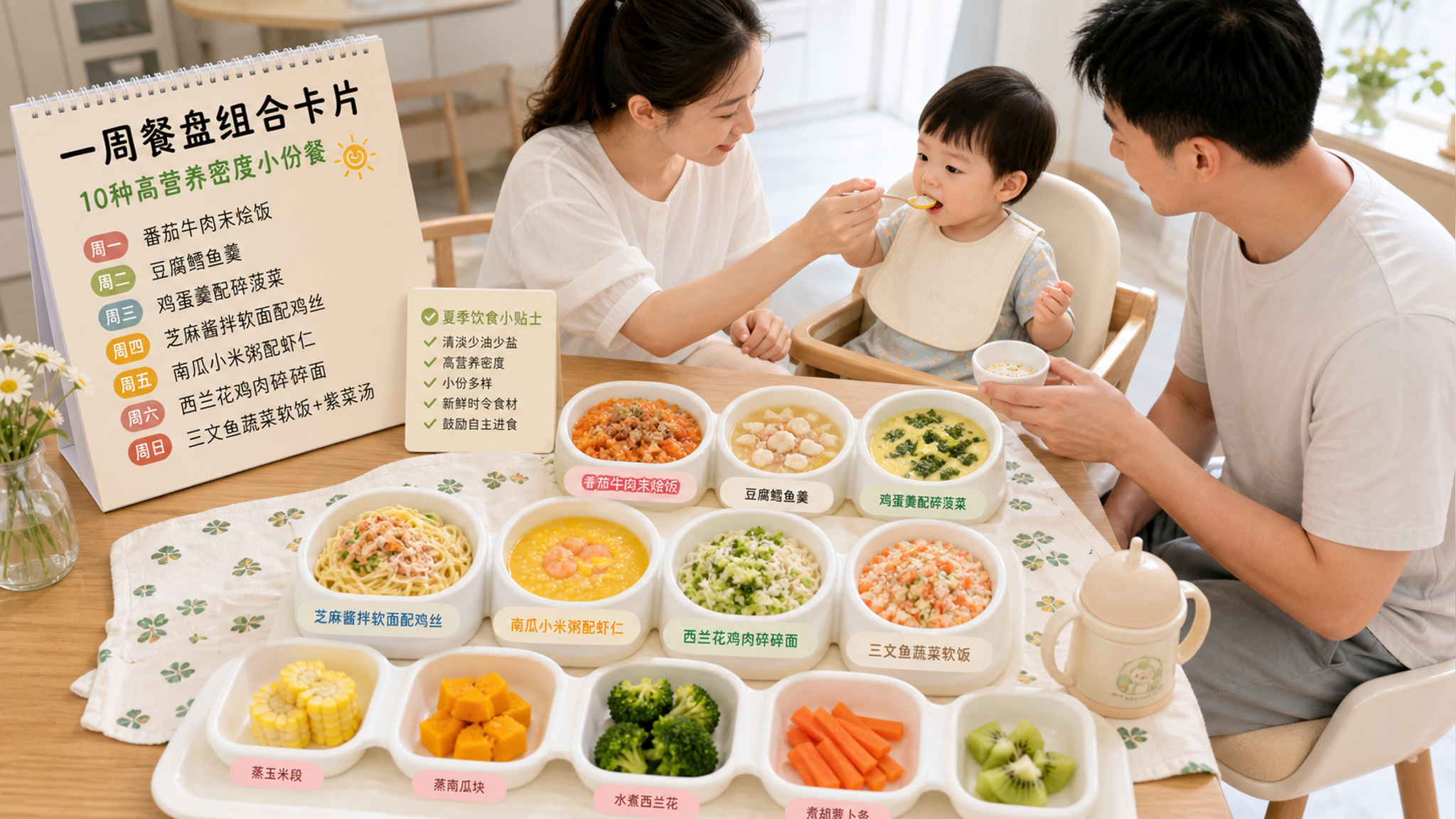 夏天娃两口饱？别逼量：10个清淡高密度组合卡