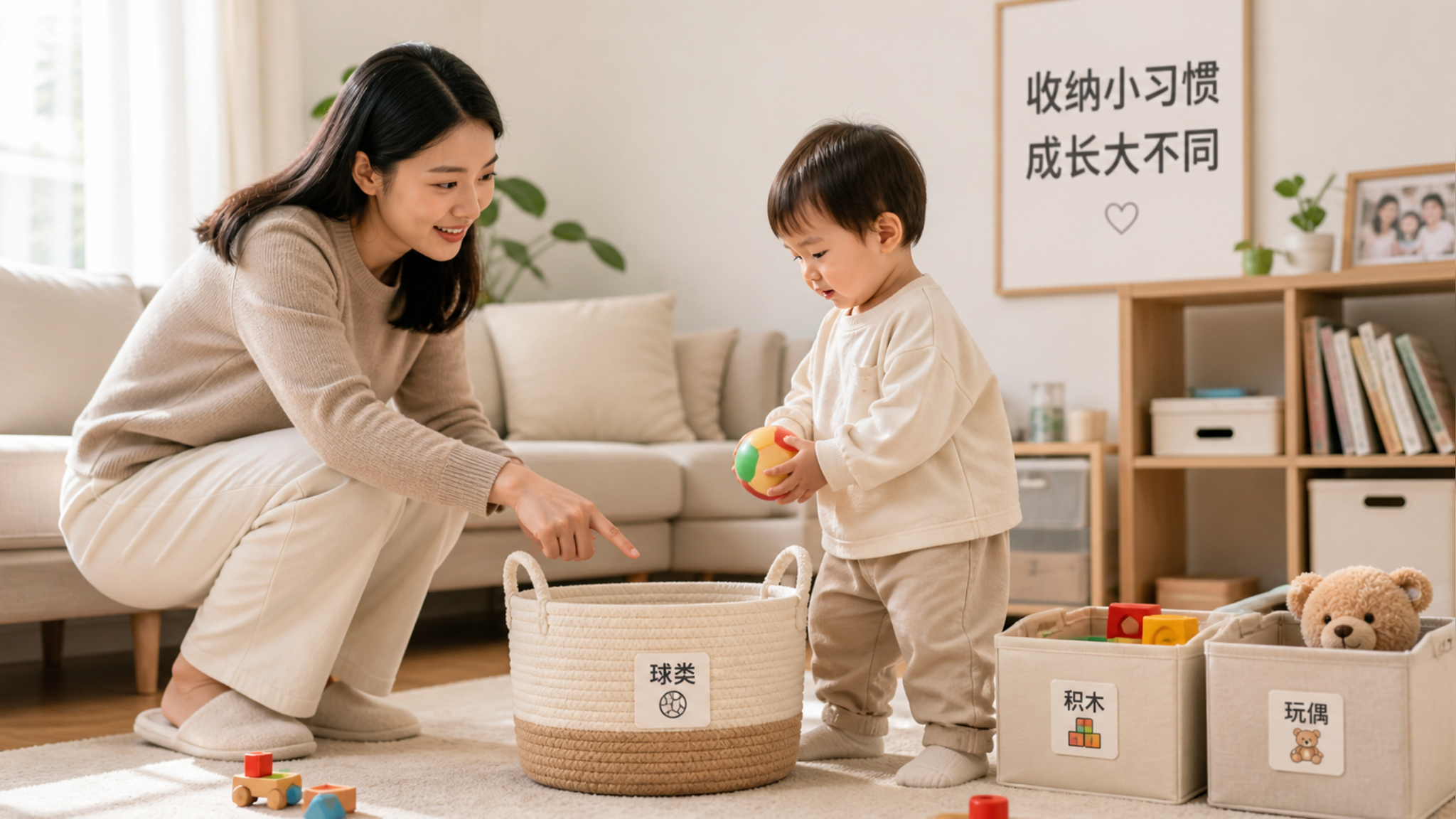 宝宝只会“拿来”就跑？收纳时用6句短话练两步指令