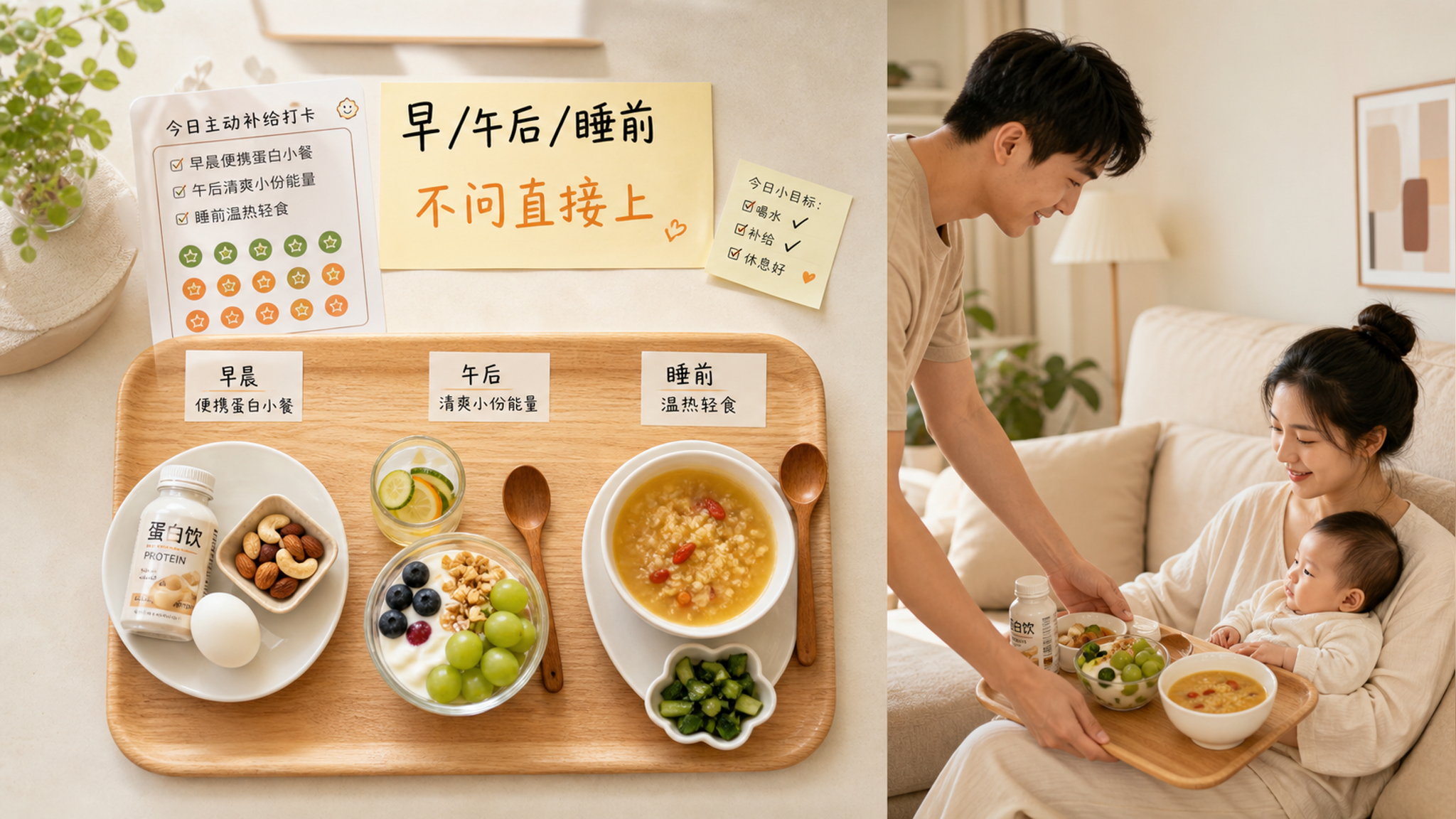 产后最怕的不是胖，是热天低能量：爸爸每天三次主动补给